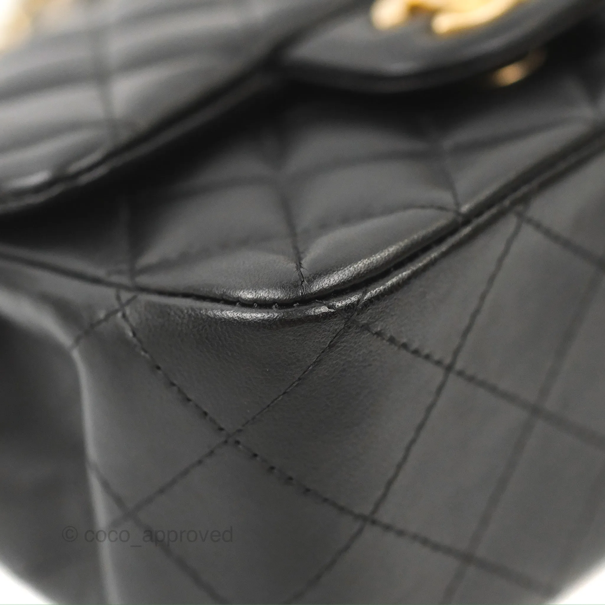Chanel Mini Square Black Lambskin Gold Hardware