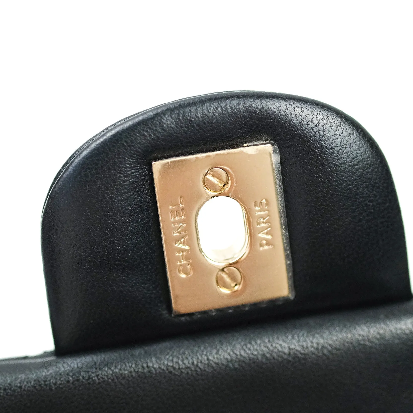 Chanel Mini Square Black Lambskin Gold Hardware