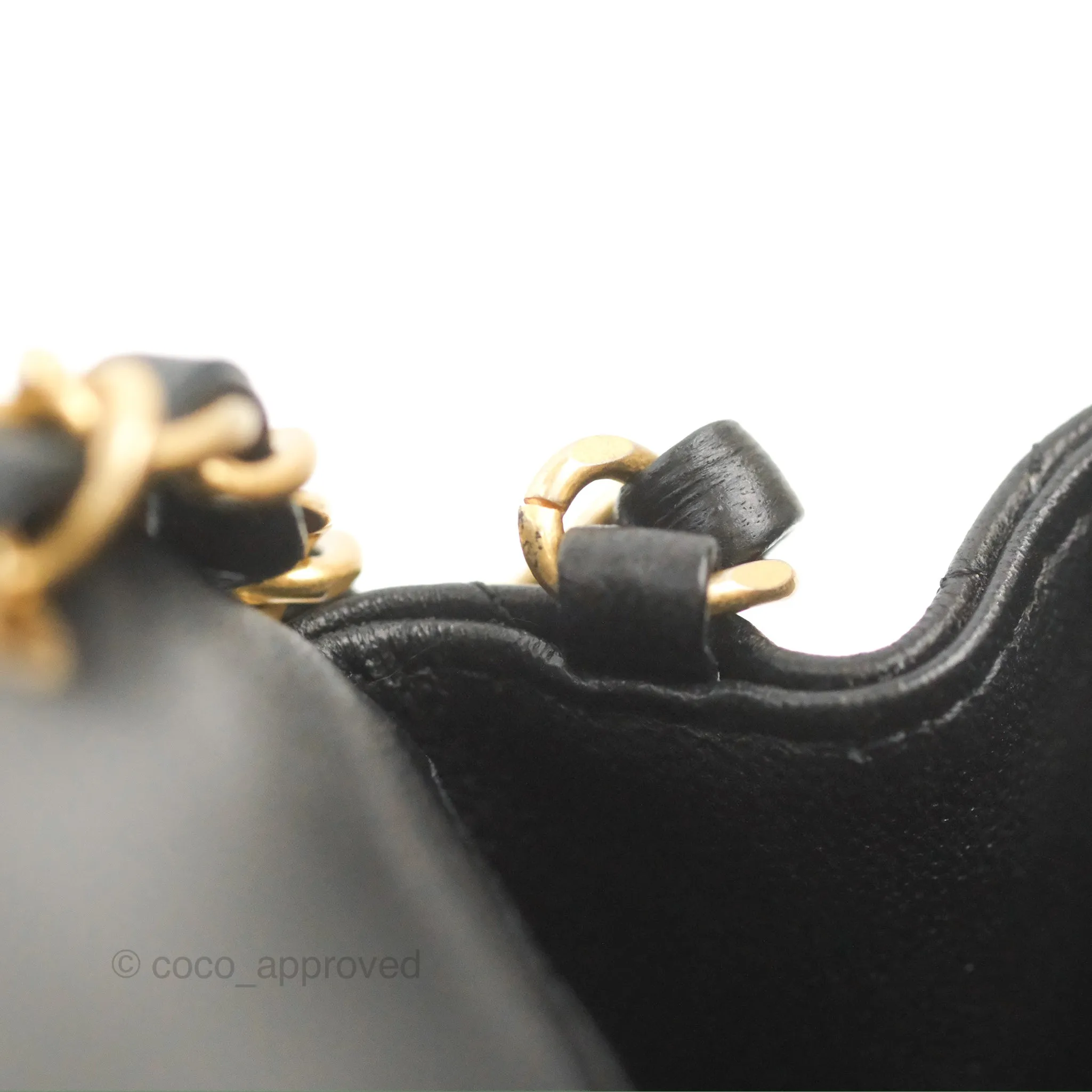 Chanel Mini Square Black Lambskin Gold Hardware