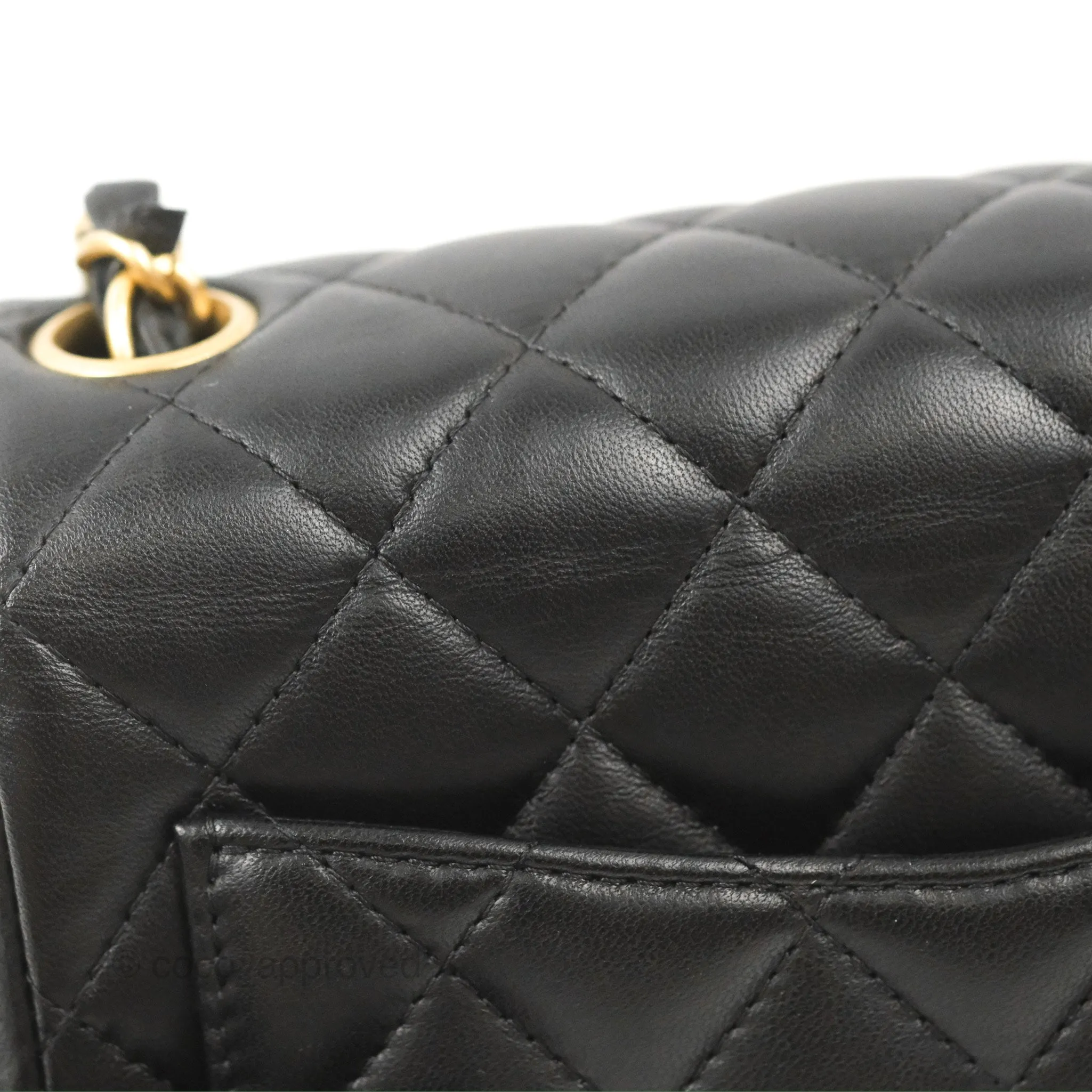 Chanel Mini Square Black Lambskin Gold Hardware