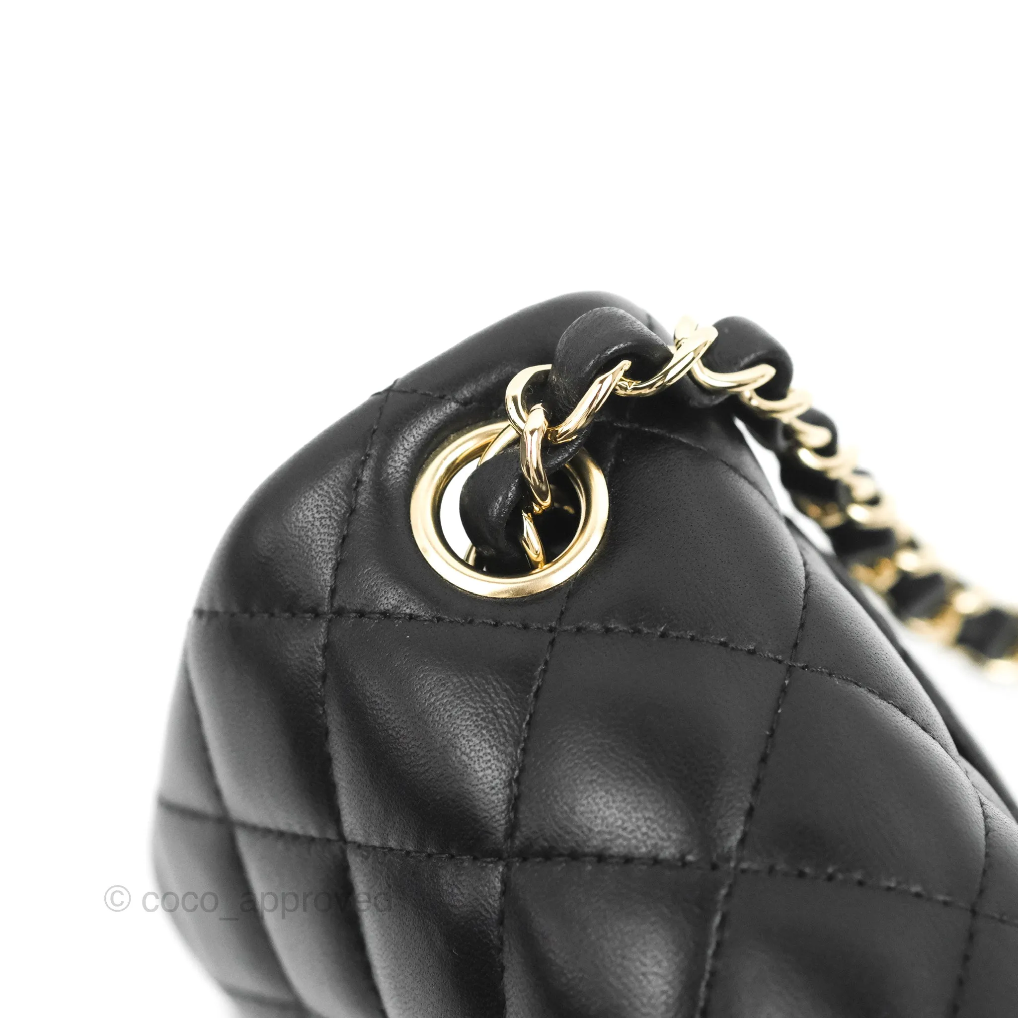 Chanel Mini Square Black Lambskin Gold Hardware