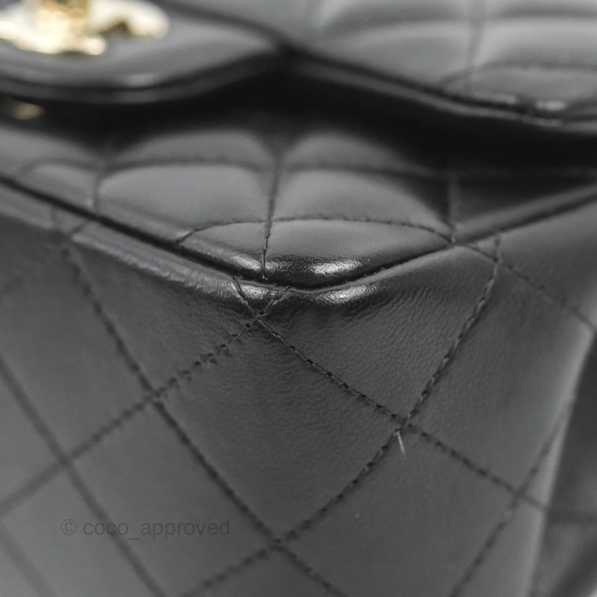 Chanel Mini Square Black Lambskin Gold Hardware