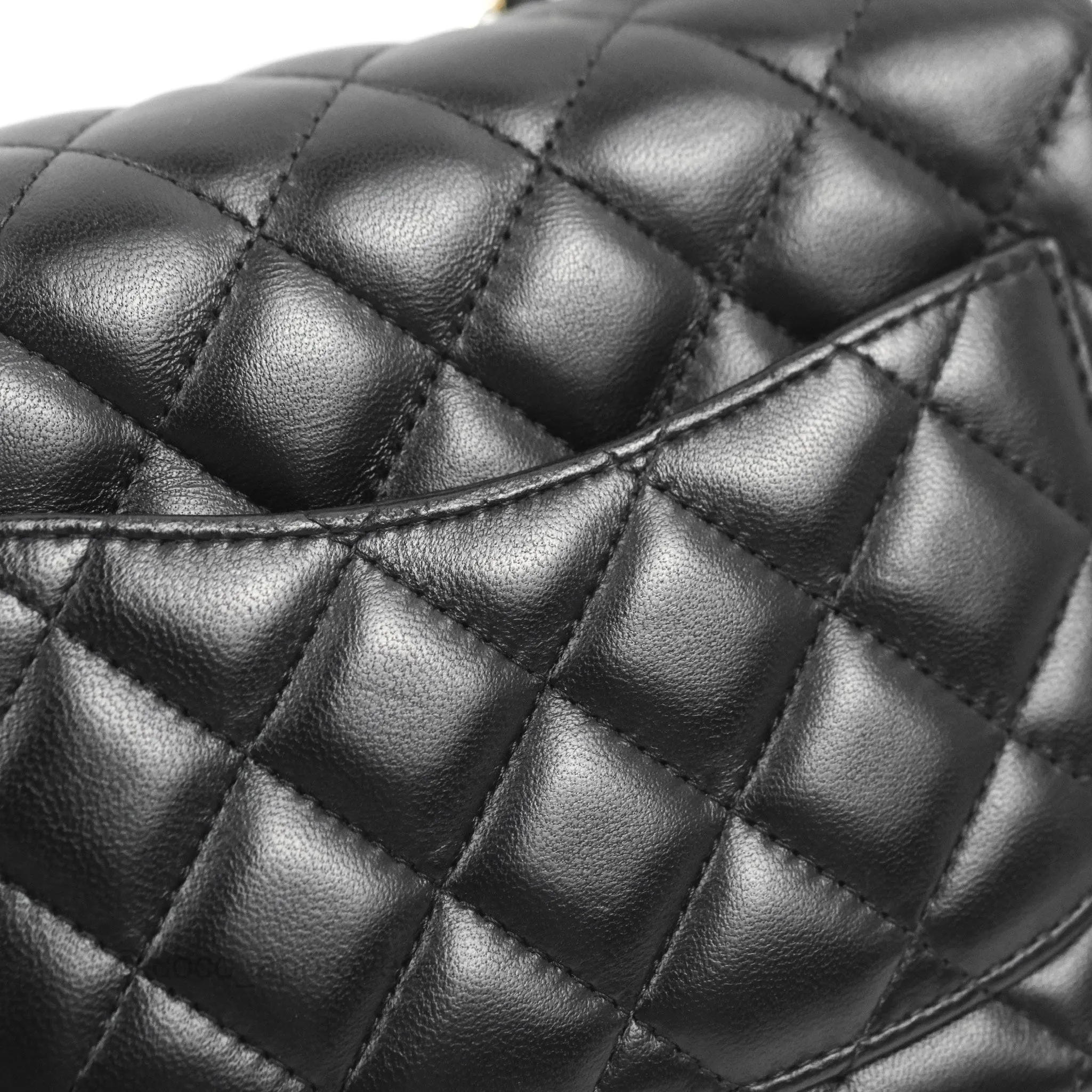 Chanel Mini Square Black Lambskin Gold Hardware
