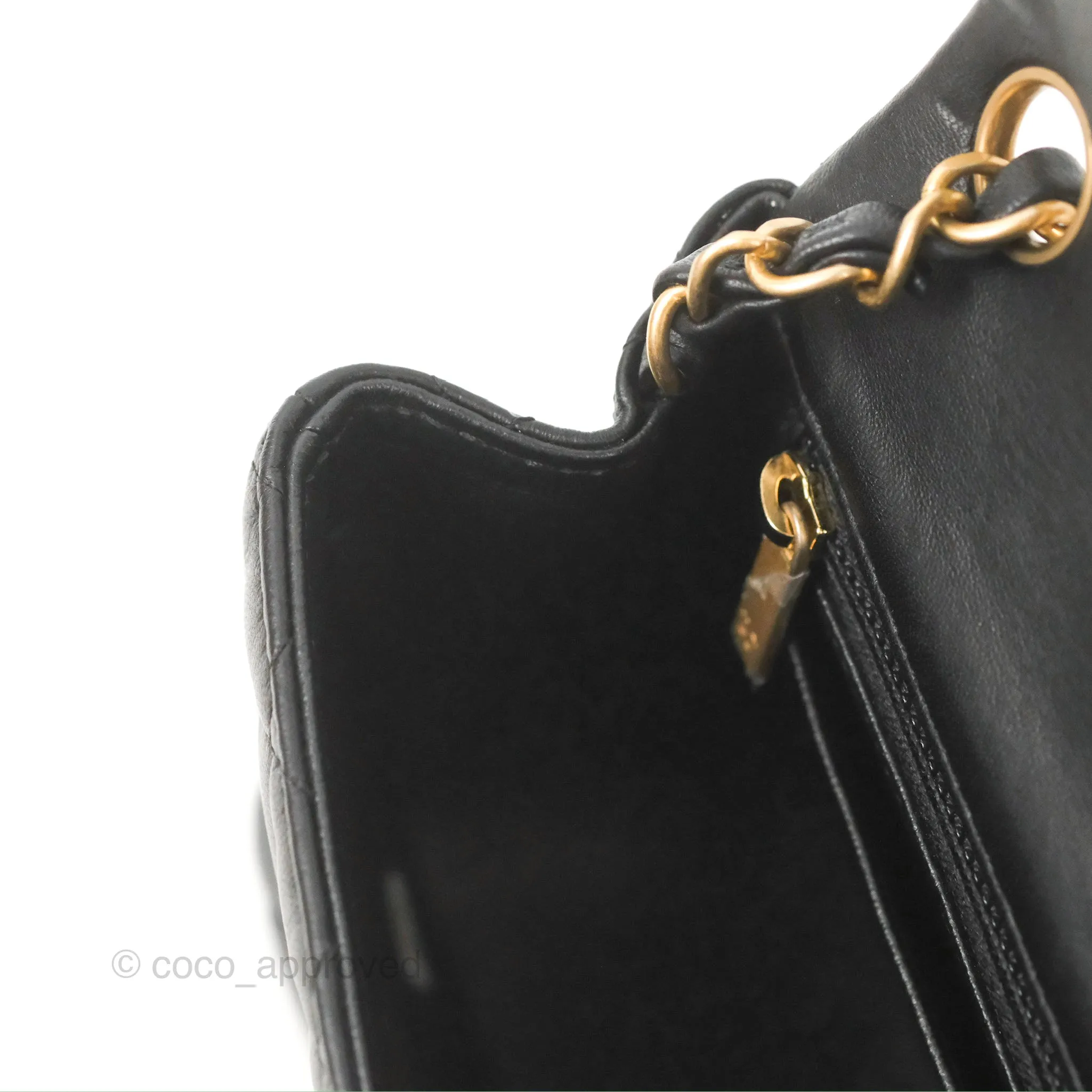 Chanel Mini Square Black Lambskin Gold Hardware