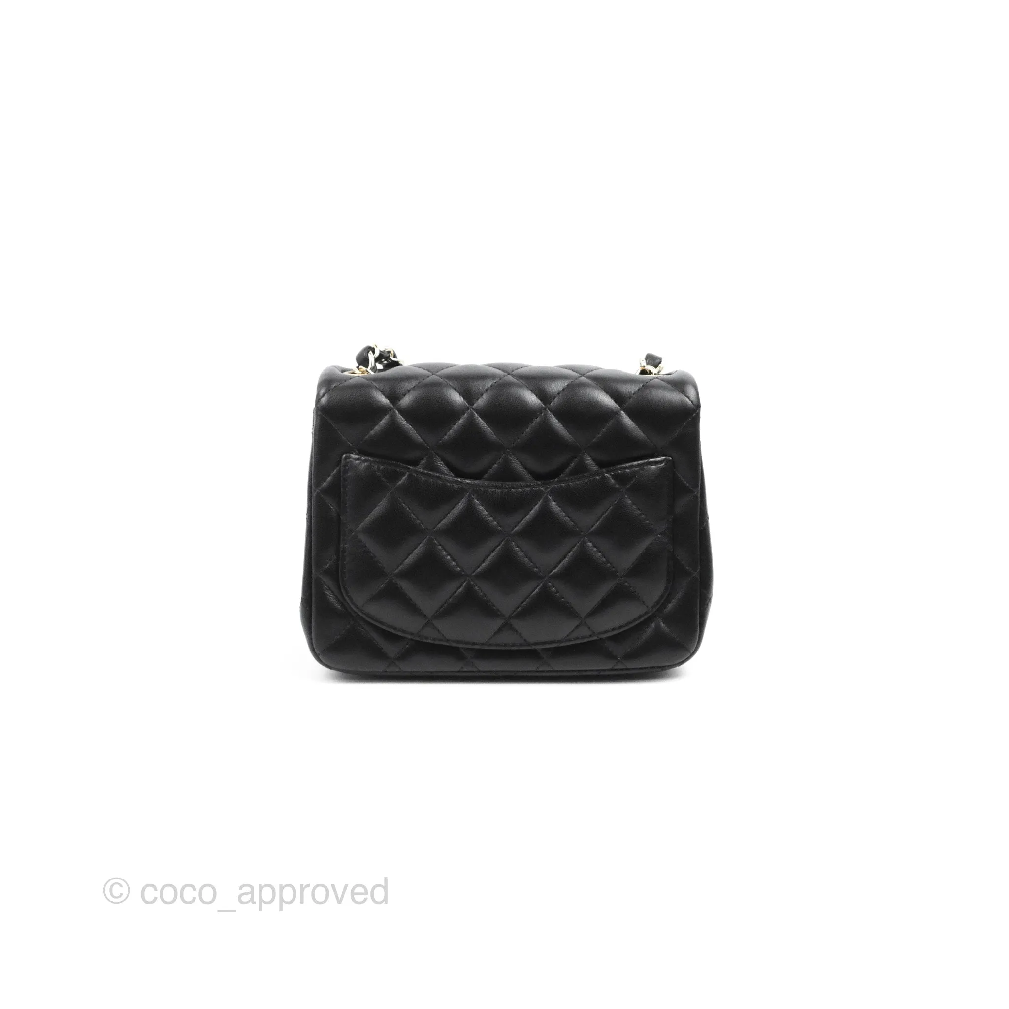Chanel Mini Square Black Lambskin Gold Hardware