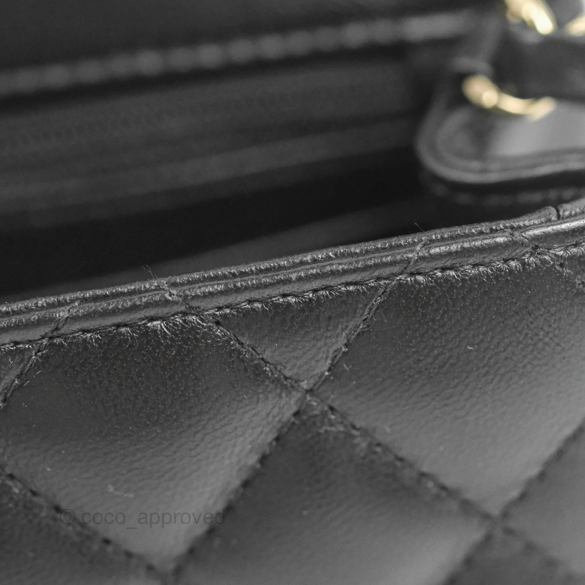 Chanel Mini Square Black Lambskin Gold Hardware