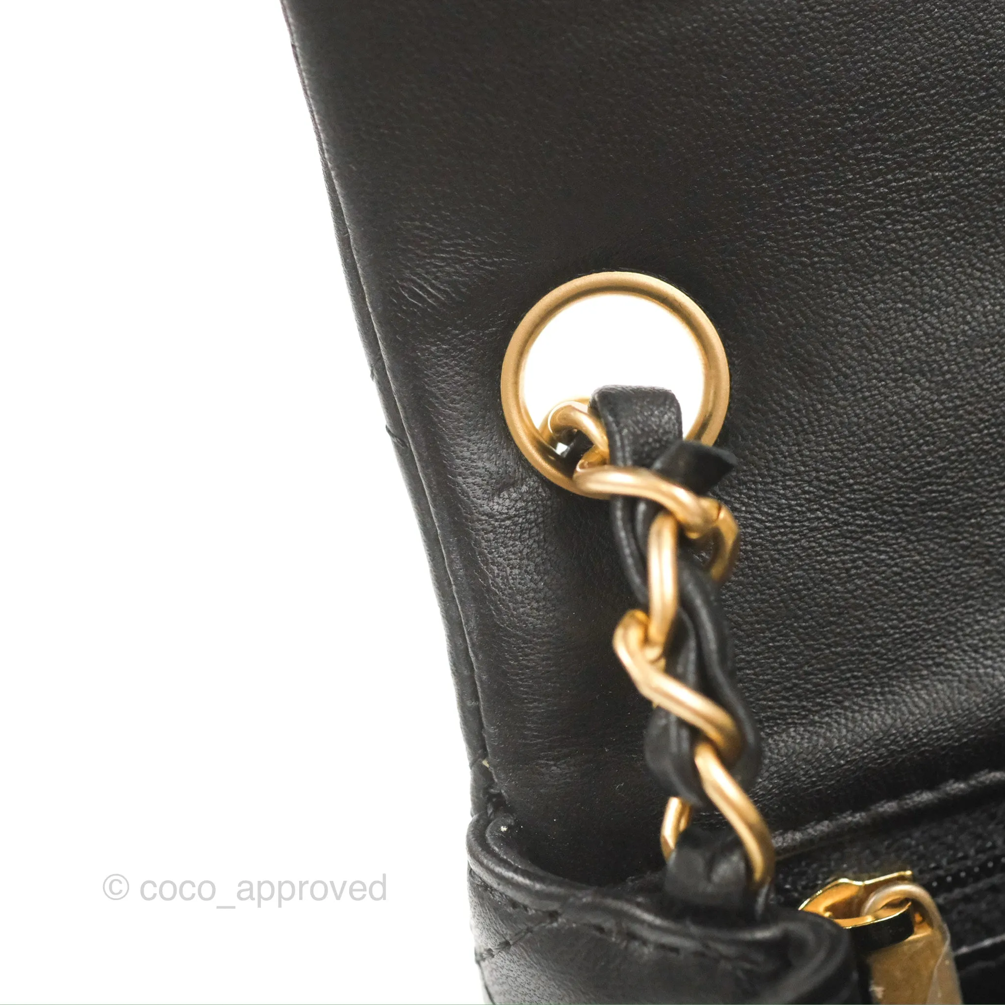 Chanel Mini Square Black Lambskin Gold Hardware