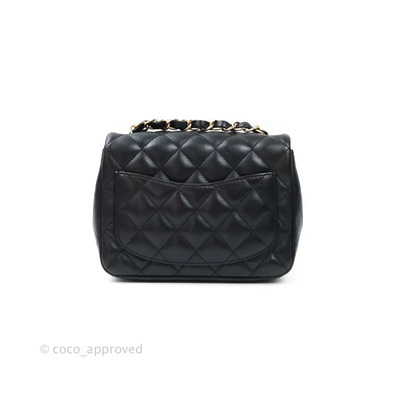 Chanel Mini Square Black Lambskin Gold Hardware