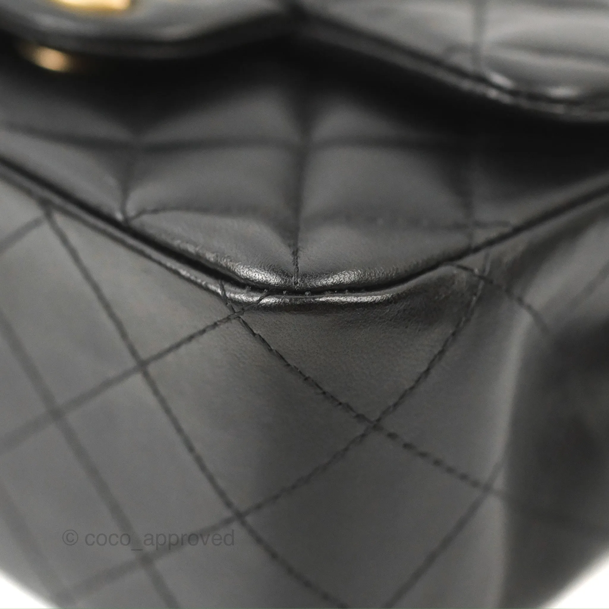 Chanel Mini Square Black Lambskin Gold Hardware