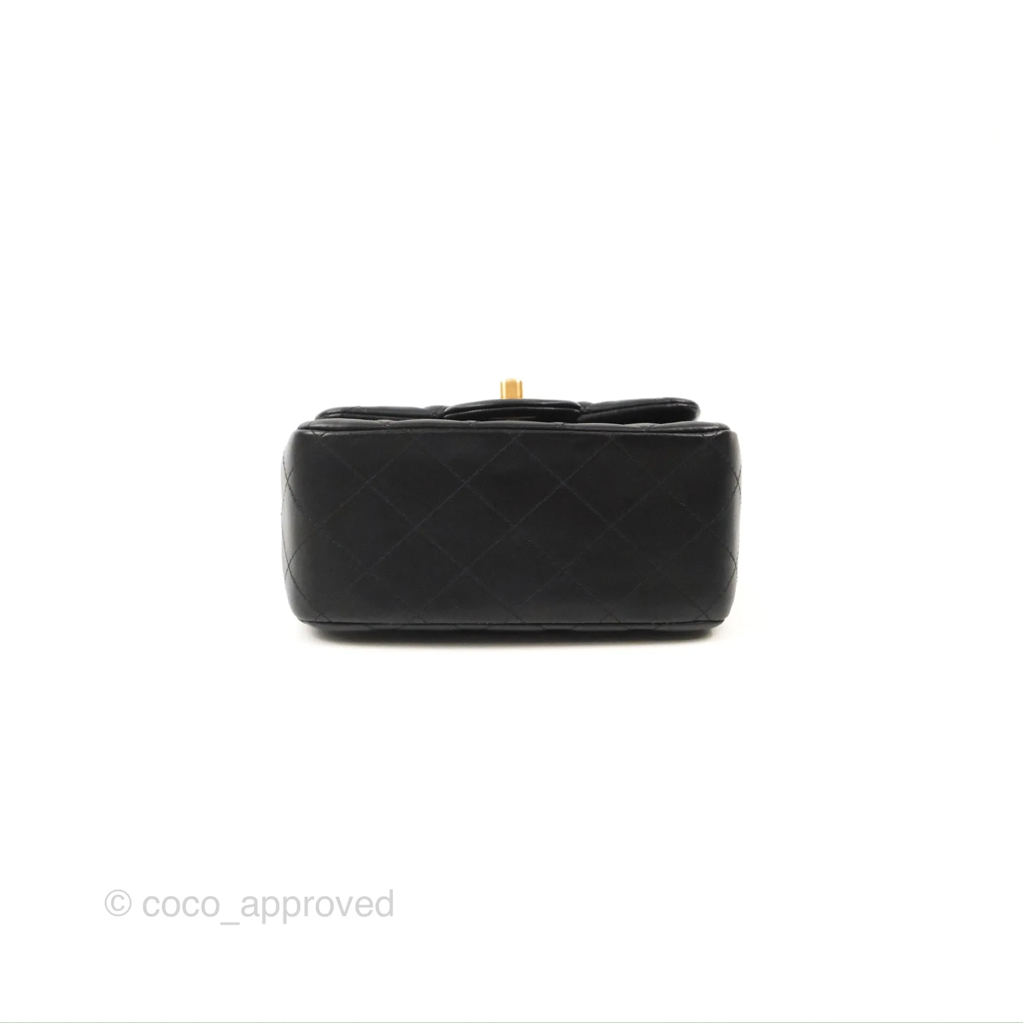 Chanel Mini Square Black Lambskin Gold Hardware