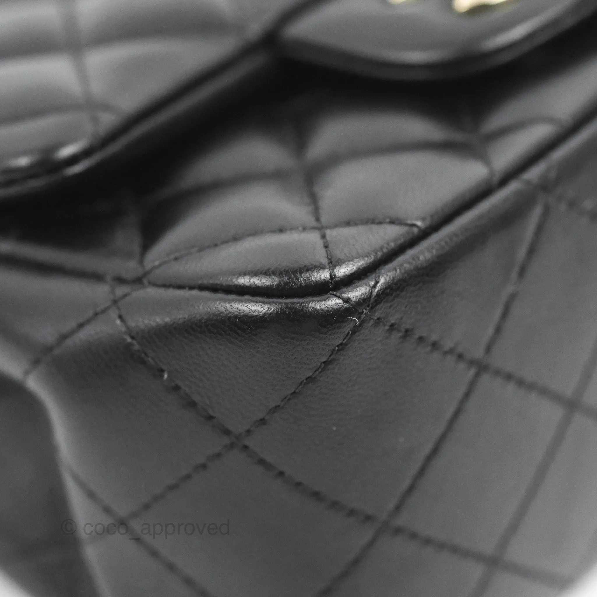 Chanel Mini Square Black Lambskin Gold Hardware