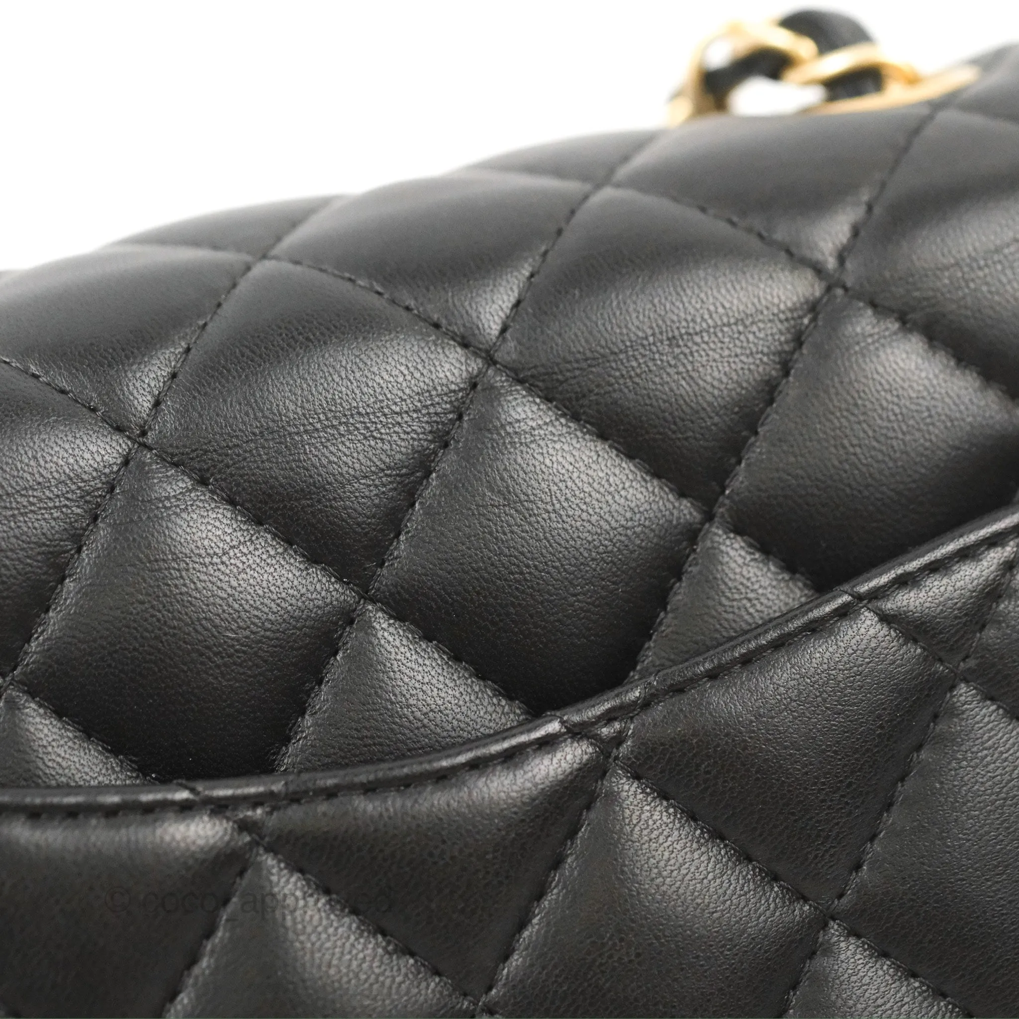 Chanel Mini Square Black Lambskin Gold Hardware