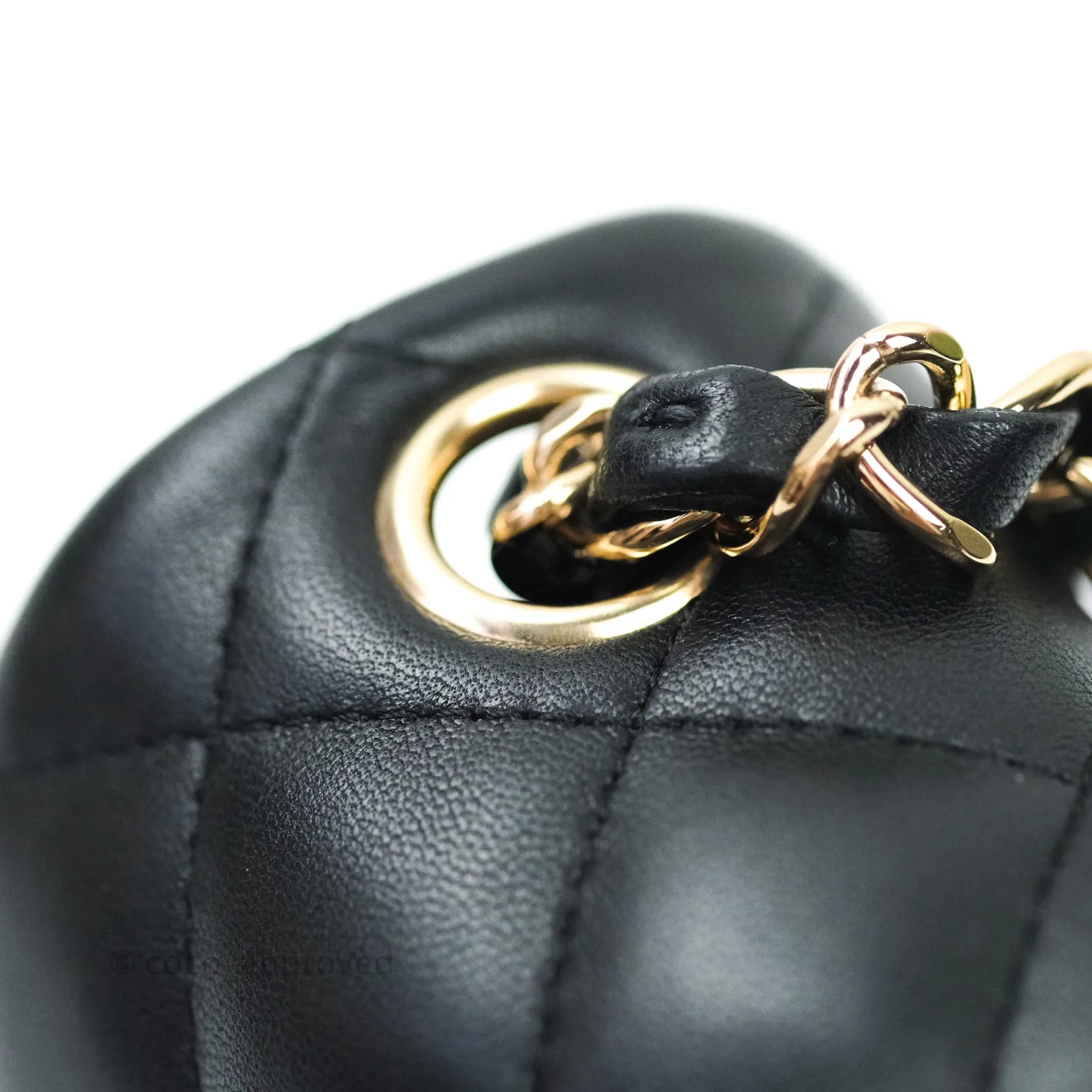 Chanel Mini Square Black Lambskin Gold Hardware