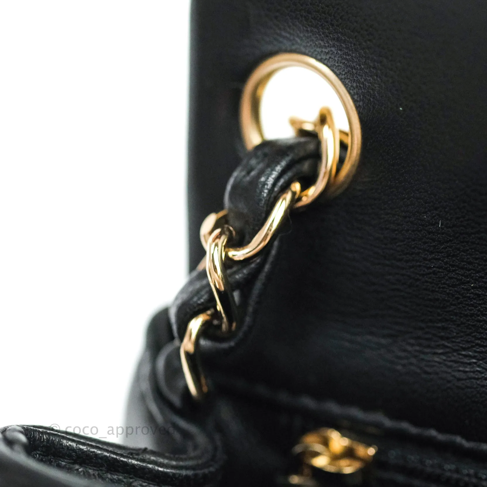Chanel Mini Square Black Lambskin Gold Hardware