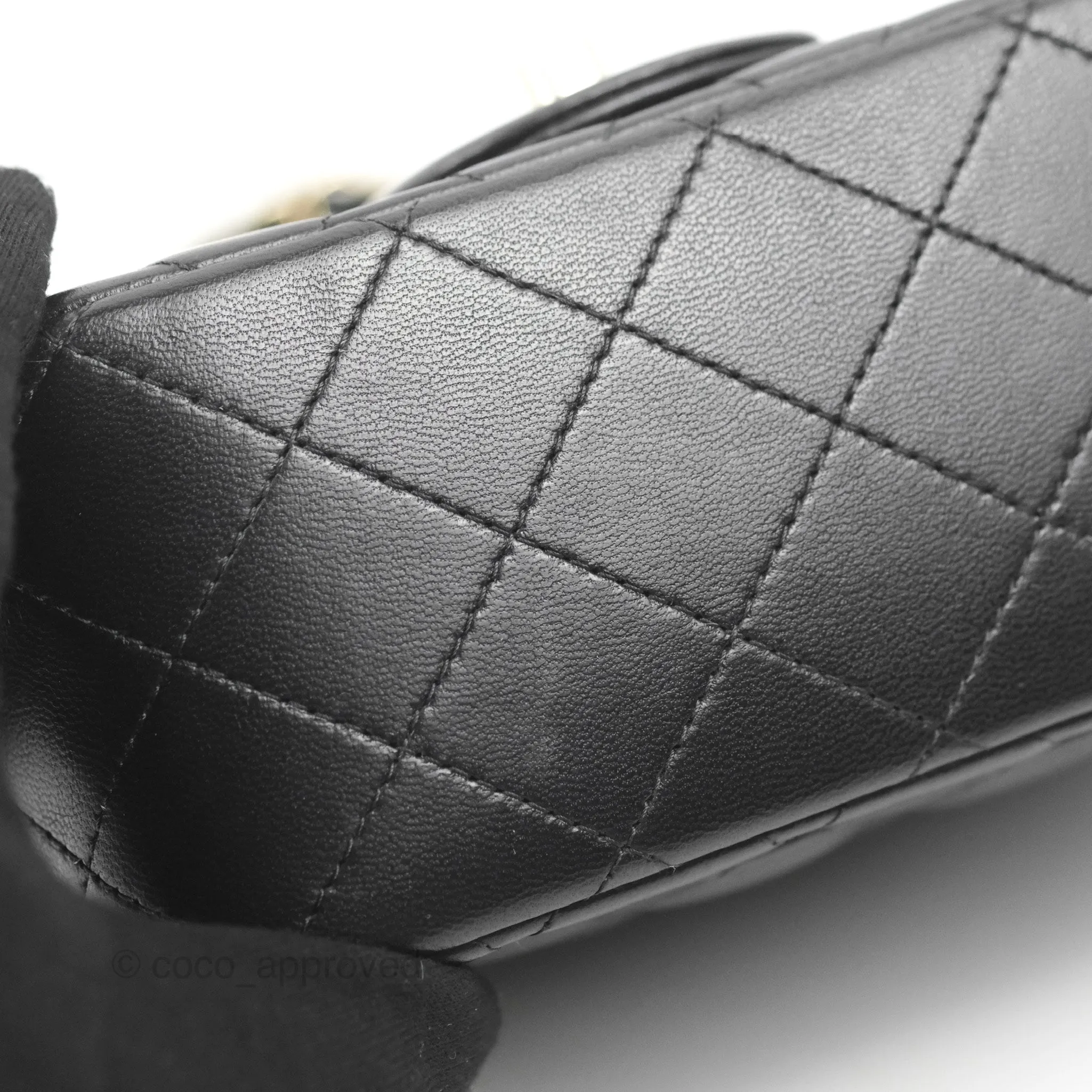 Chanel Mini Square Black Lambskin Gold Hardware