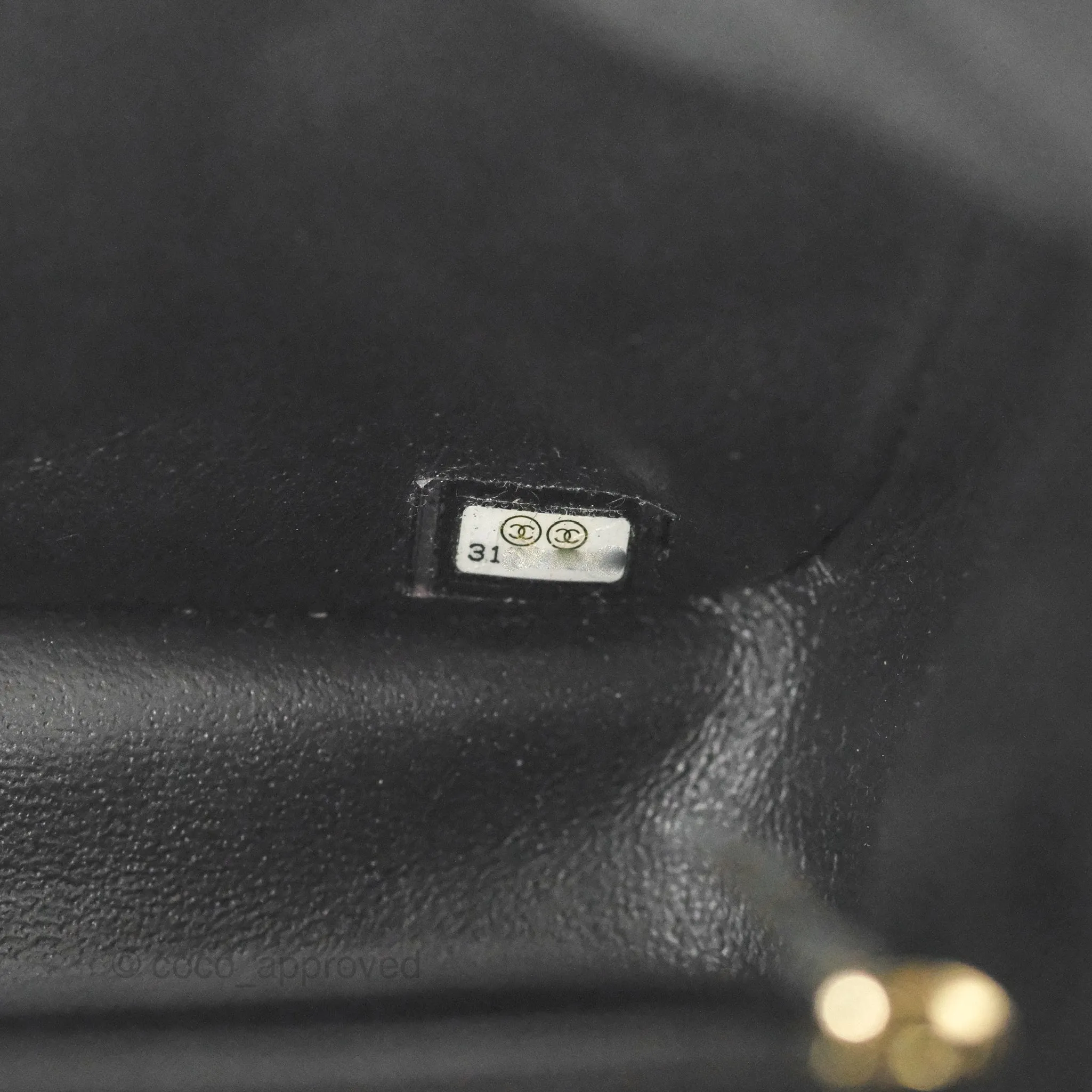Chanel Mini Square Black Lambskin Gold Hardware