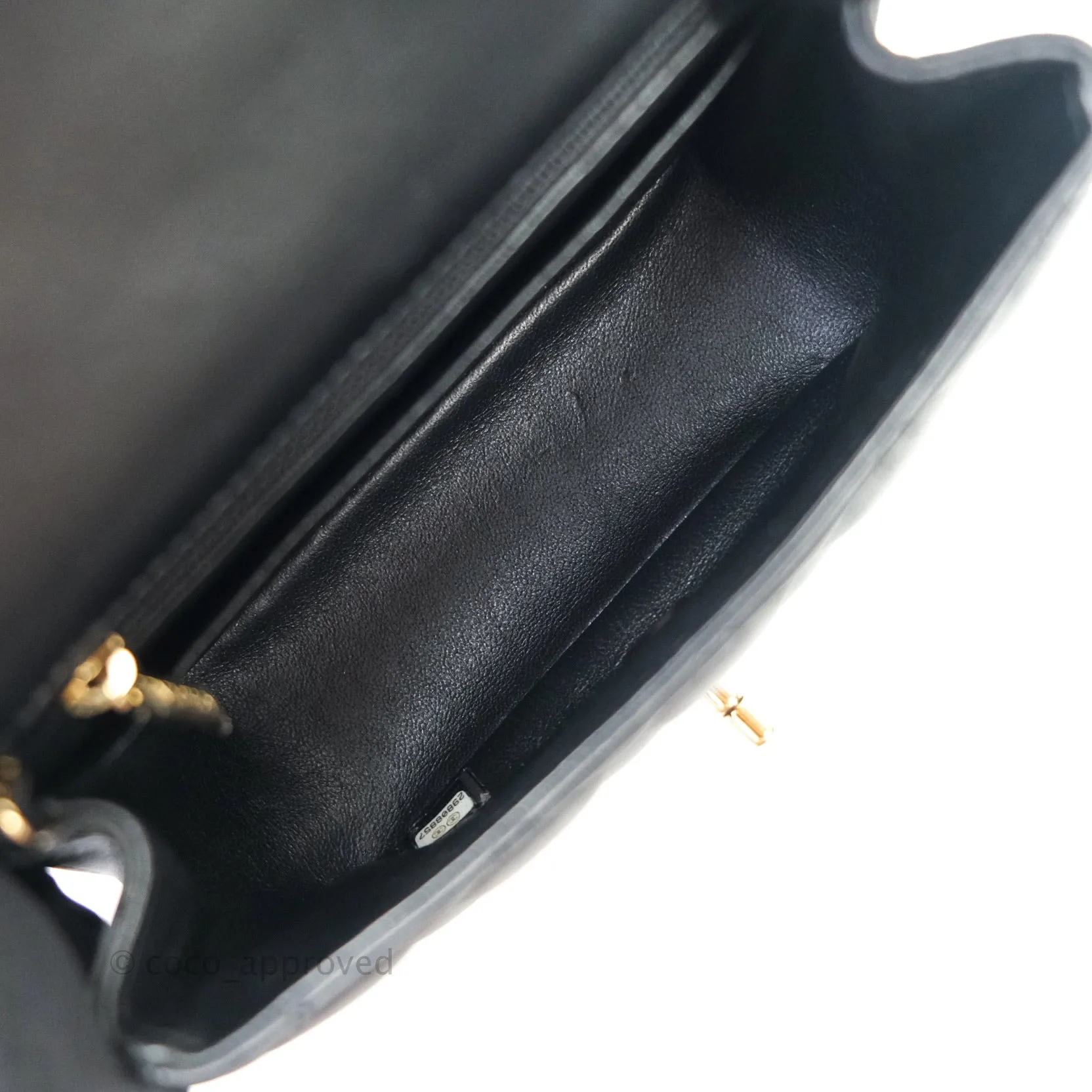 Chanel Mini Square Black Lambskin Gold Hardware