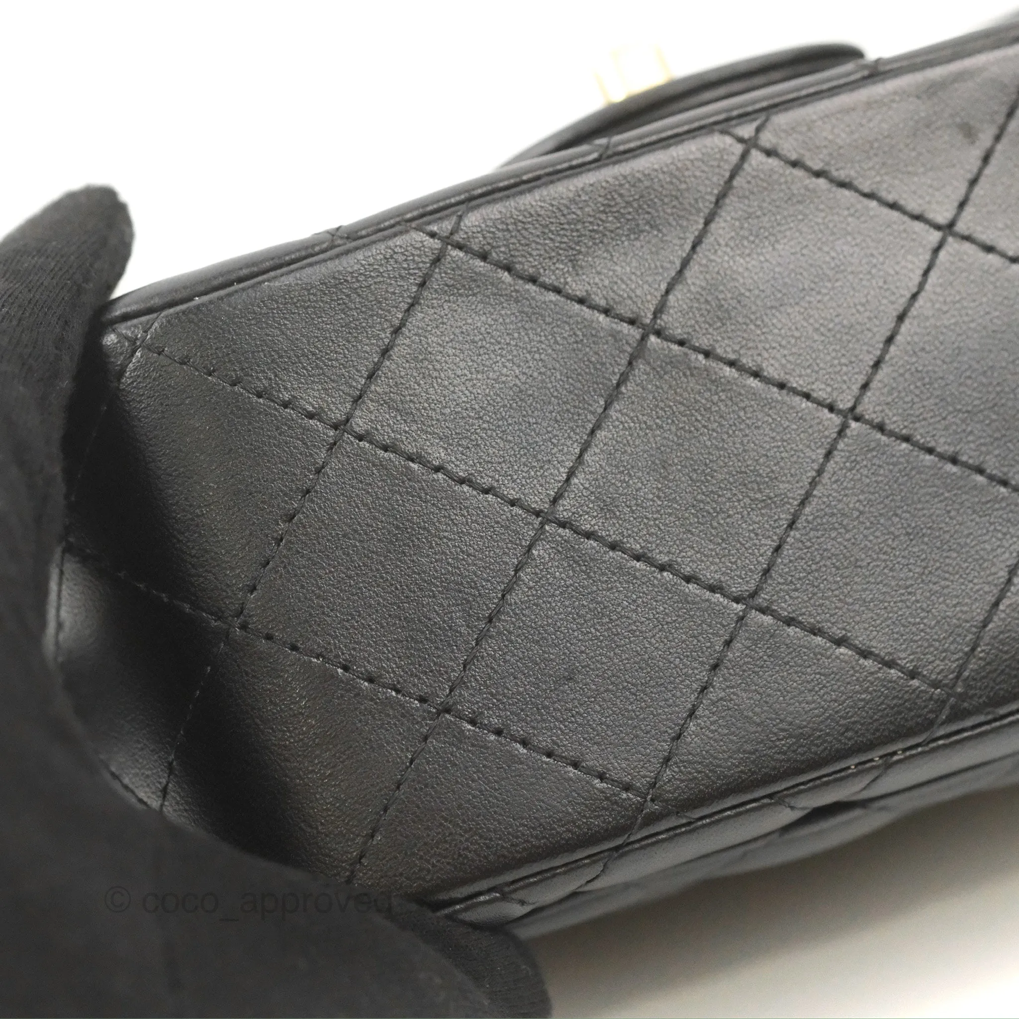Chanel Mini Square Black Lambskin Gold Hardware