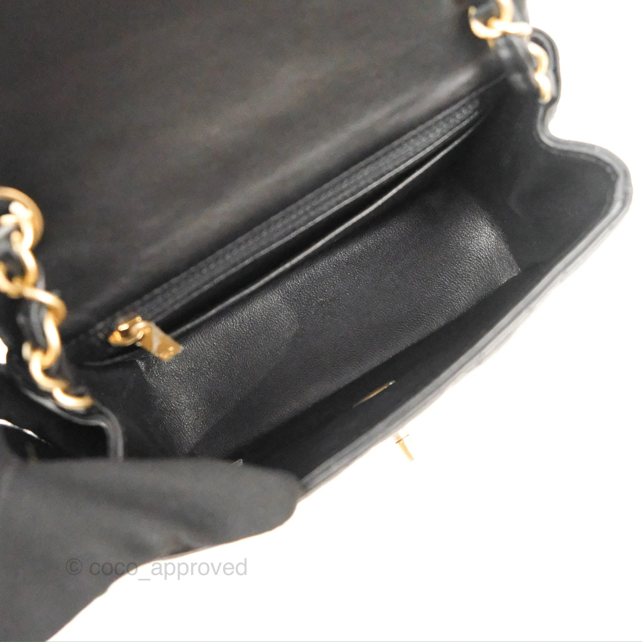 Chanel Mini Square Black Lambskin Gold Hardware