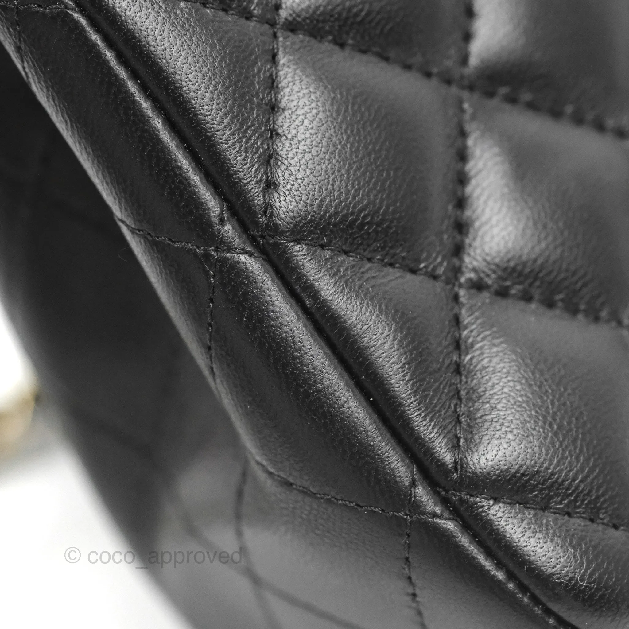 Chanel Mini Square Black Lambskin Gold Hardware