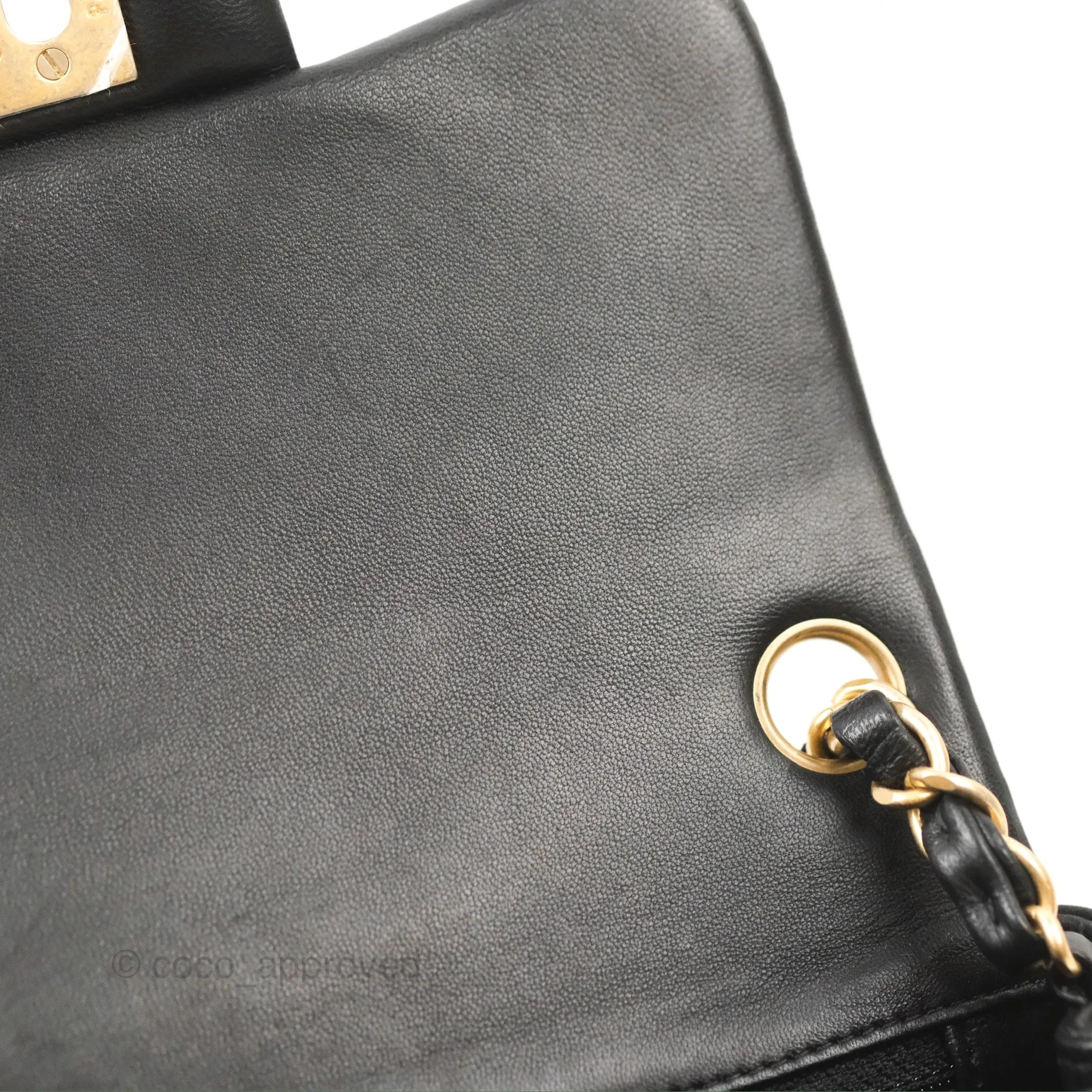 Chanel Mini Square Black Lambskin Gold Hardware