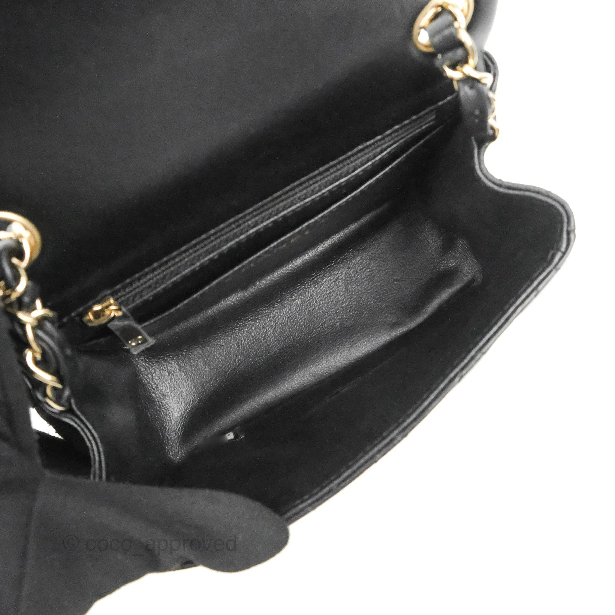 Chanel Mini Square Black Lambskin Gold Hardware