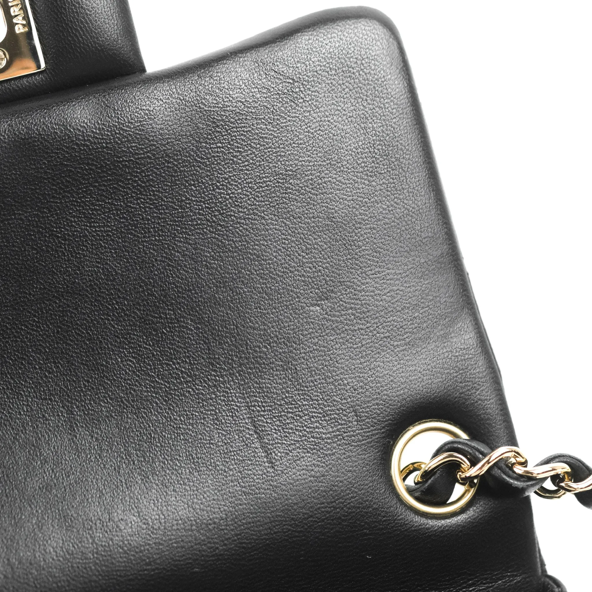 Chanel Mini Square Black Lambskin Gold Hardware