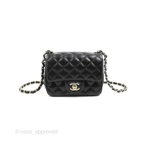 Chanel Mini Square Black Lambskin Gold Hardware