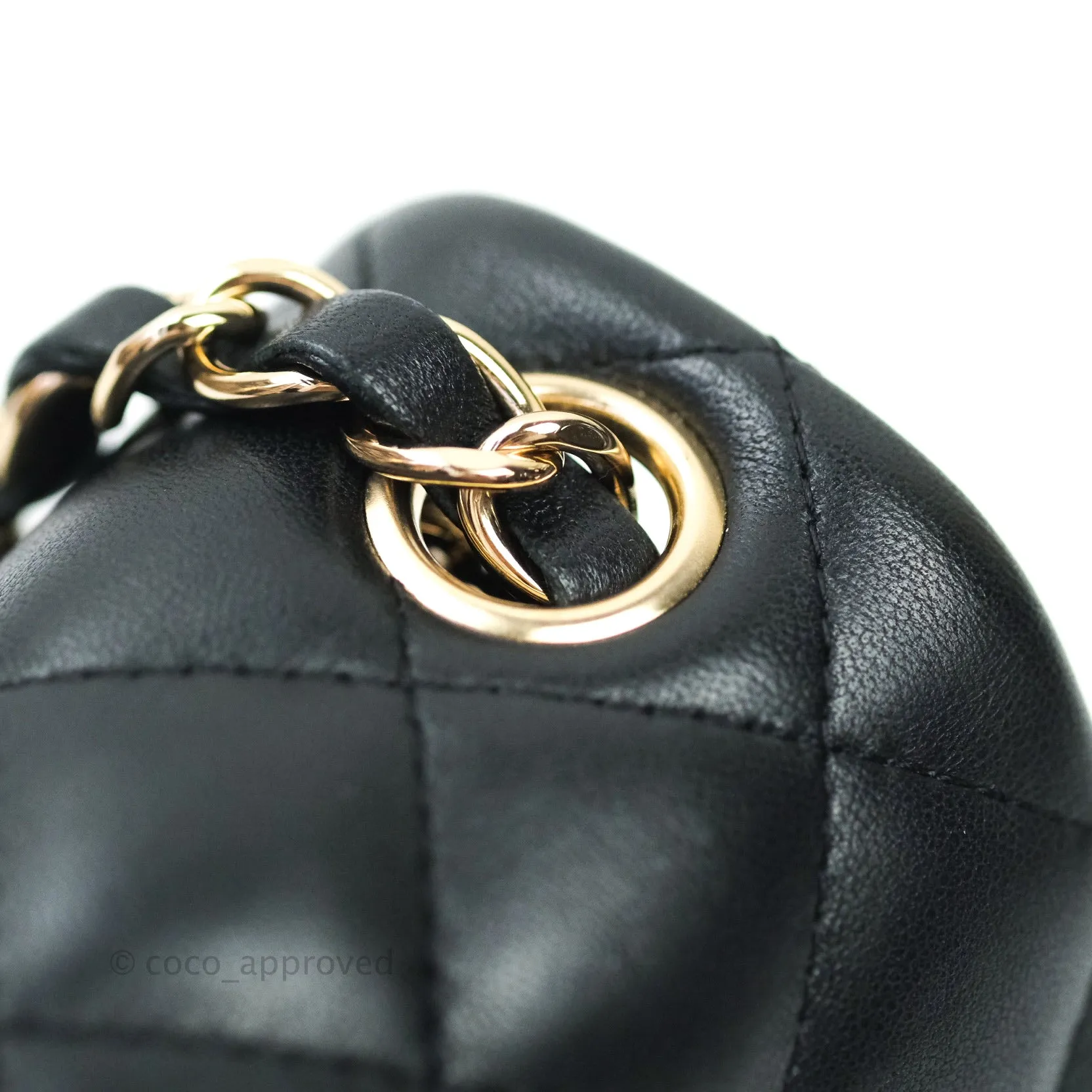 Chanel Mini Square Black Lambskin Gold Hardware