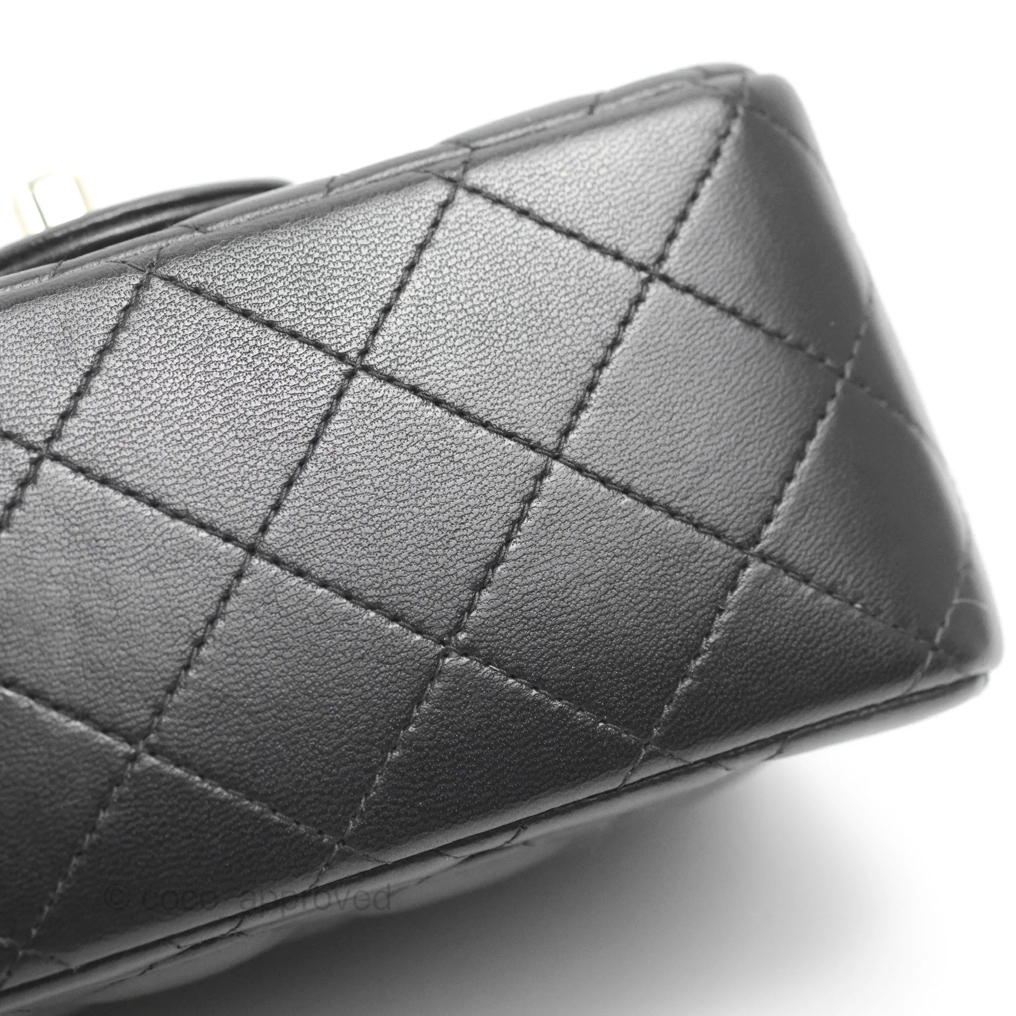 Chanel Mini Square Black Lambskin Gold Hardware