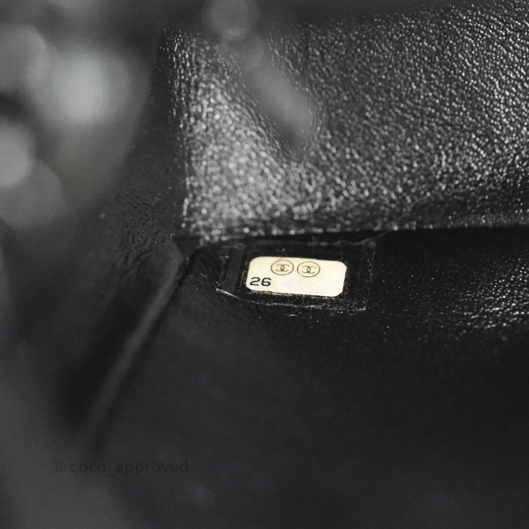 Chanel Mini Square Chevron Flap Black Crumpled Metallic Patent So Black