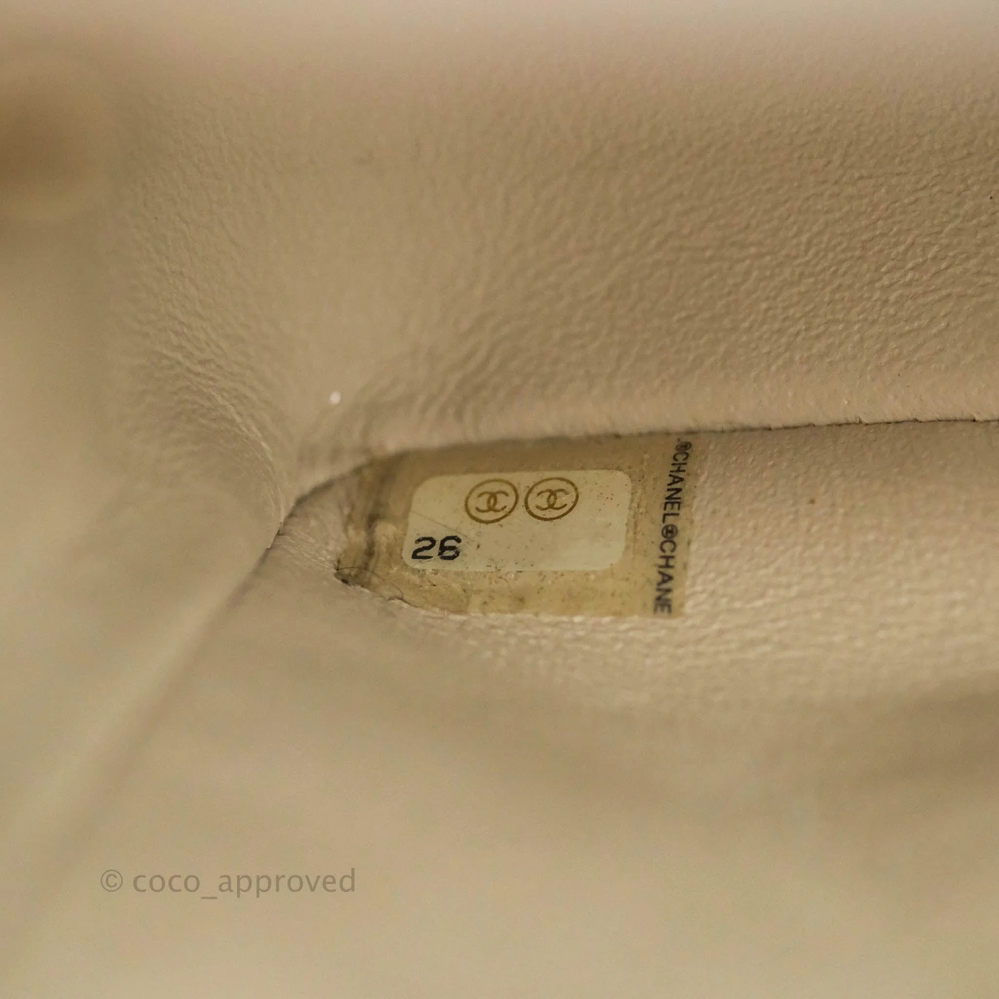 Chanel Mini Square Chevron Ivory Stone Caviar Gold Hardware 18B