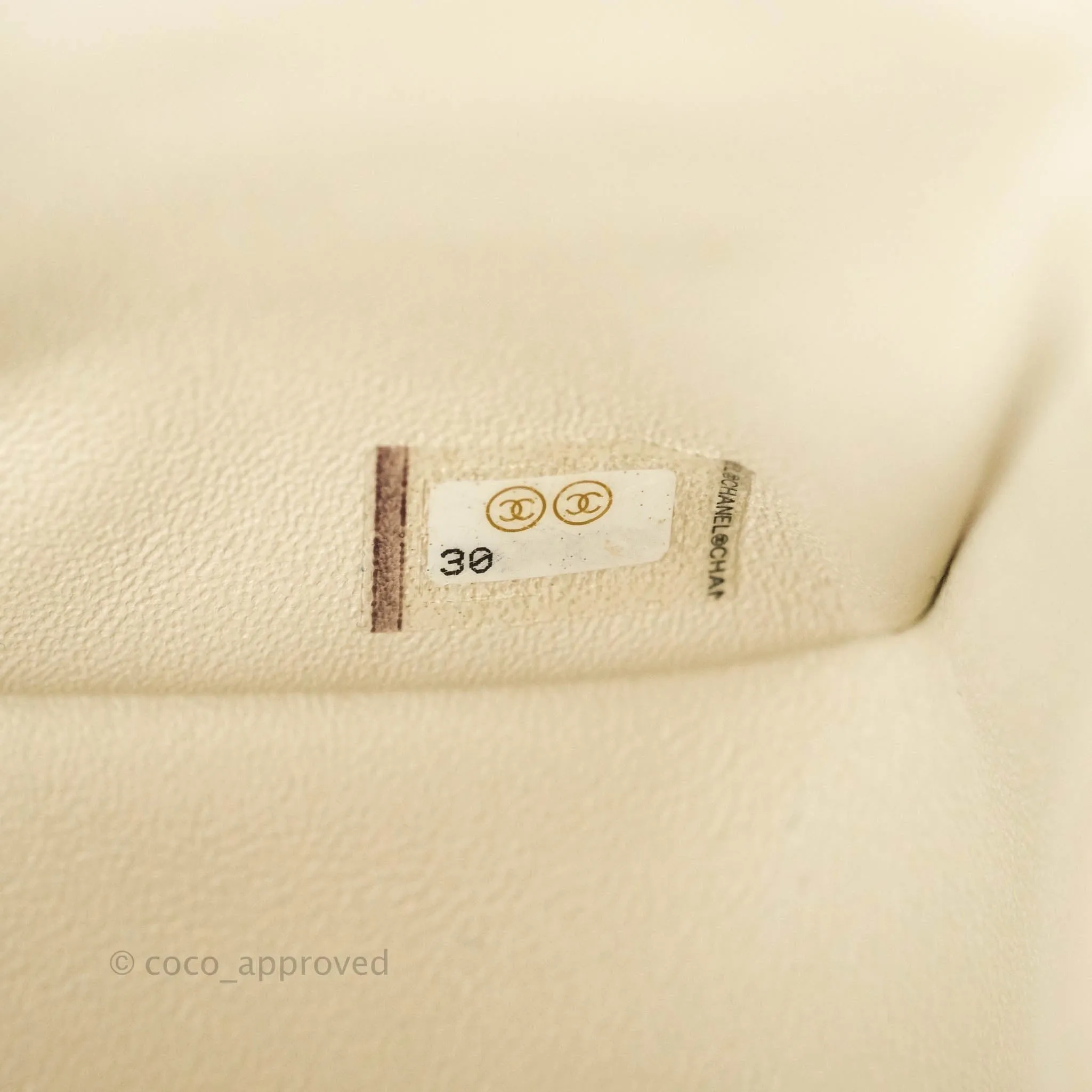 Chanel Mini Square Chevron White Ivory Lambskin Silver Hardware