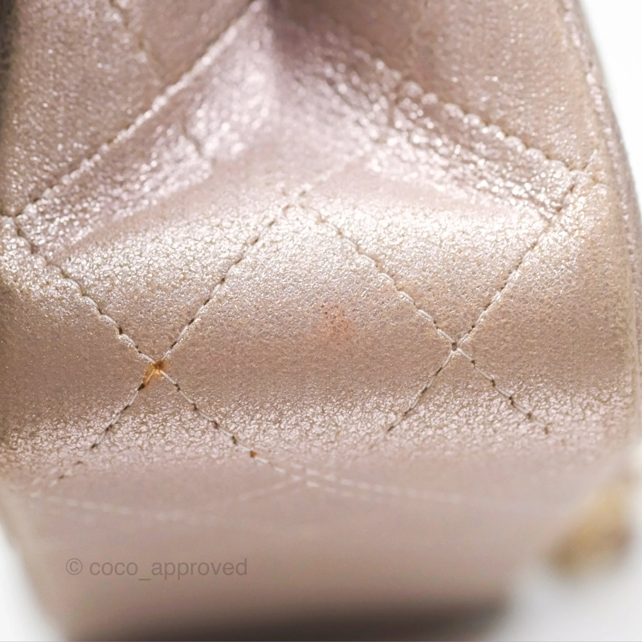 Chanel Mini Square Metallic Rose Gold Goatskin Gold Hardware 14B