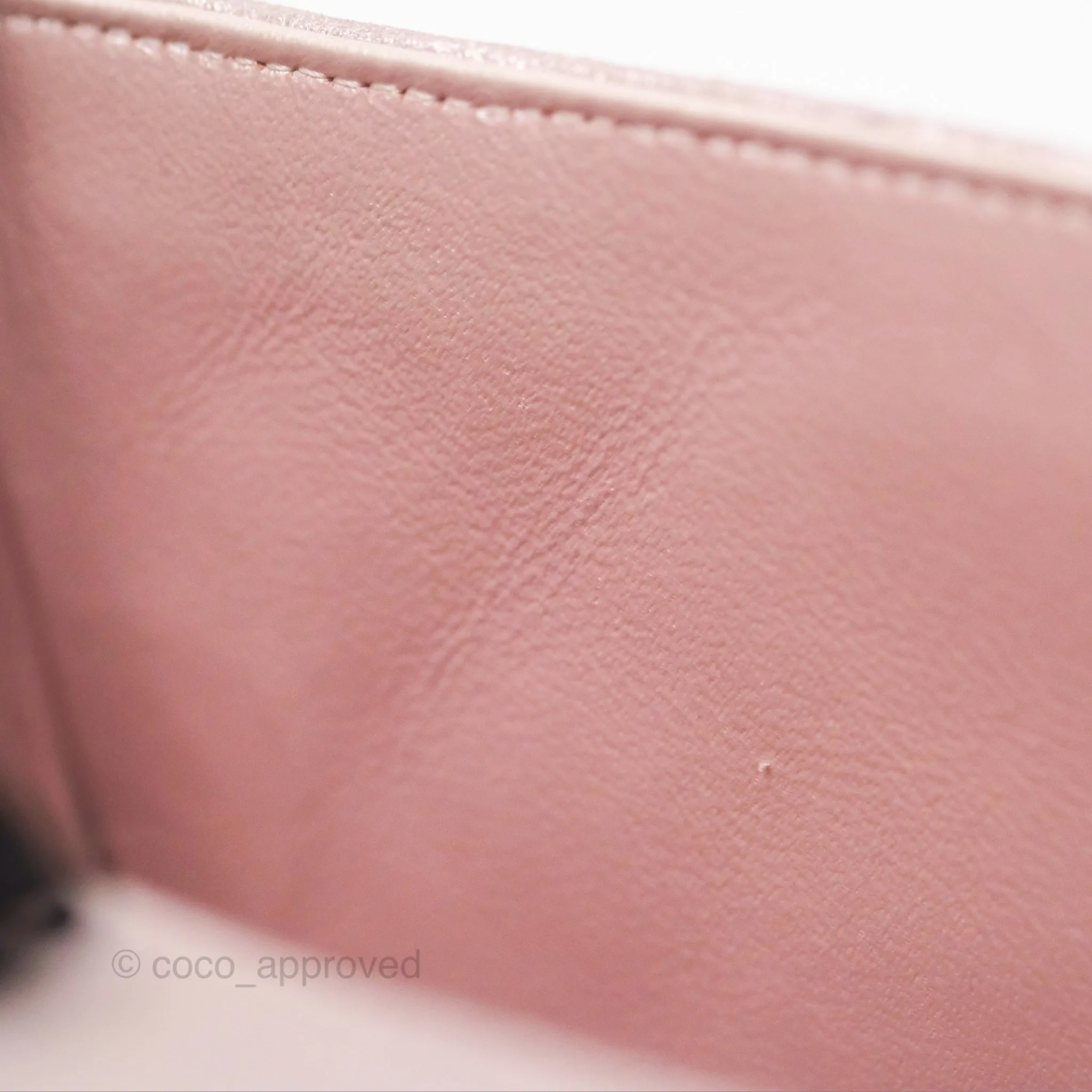 Chanel Mini Square Metallic Rose Gold Goatskin Gold Hardware 14B