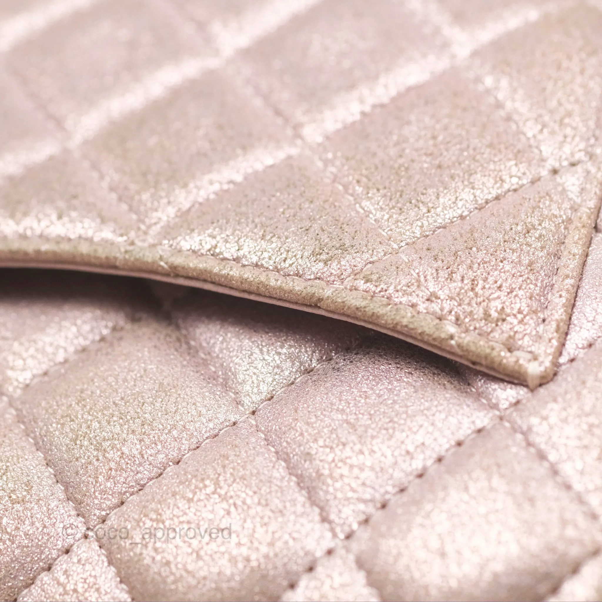 Chanel Mini Square Metallic Rose Gold Goatskin Gold Hardware 14B