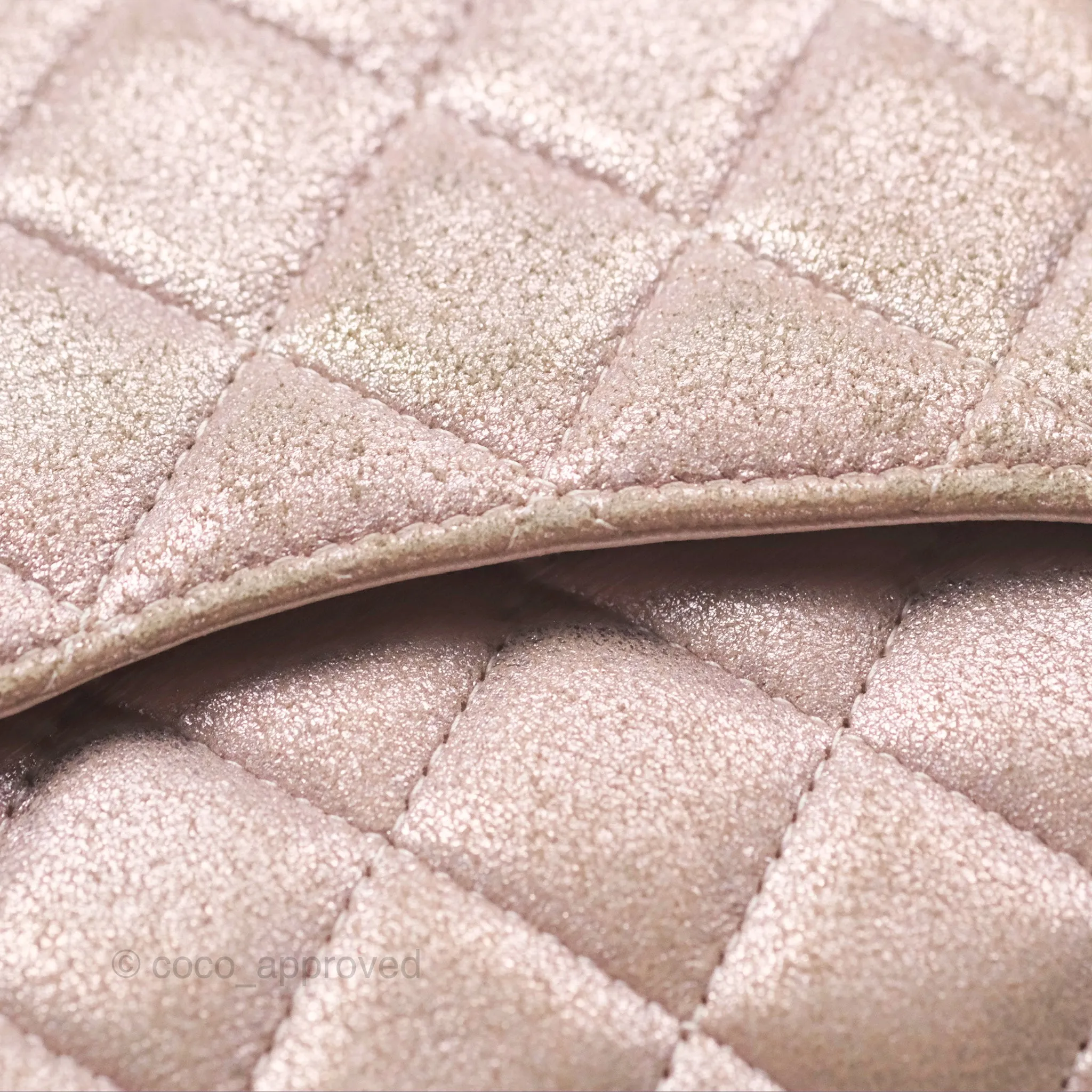 Chanel Mini Square Metallic Rose Gold Goatskin Gold Hardware 14B