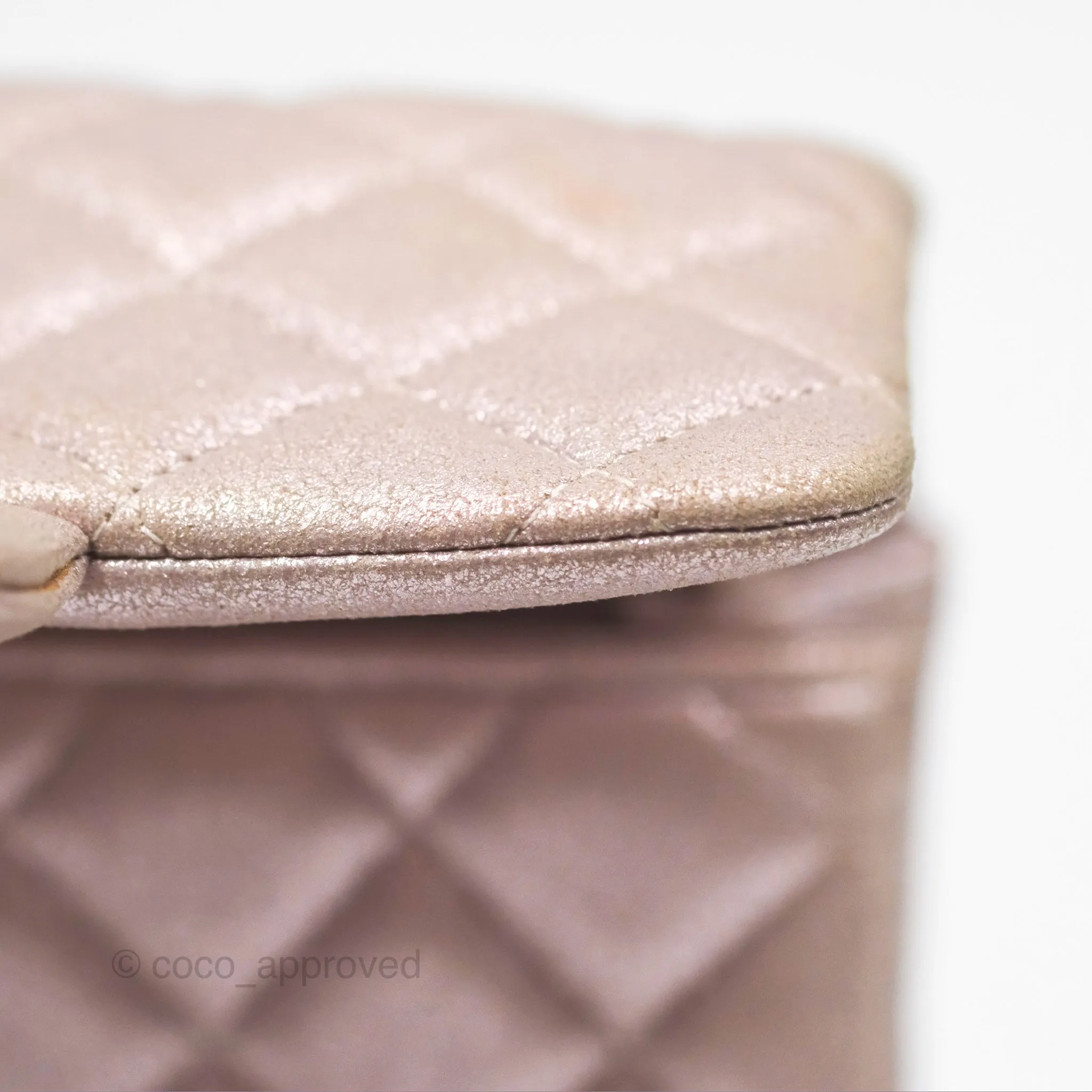 Chanel Mini Square Metallic Rose Gold Goatskin Gold Hardware 14B