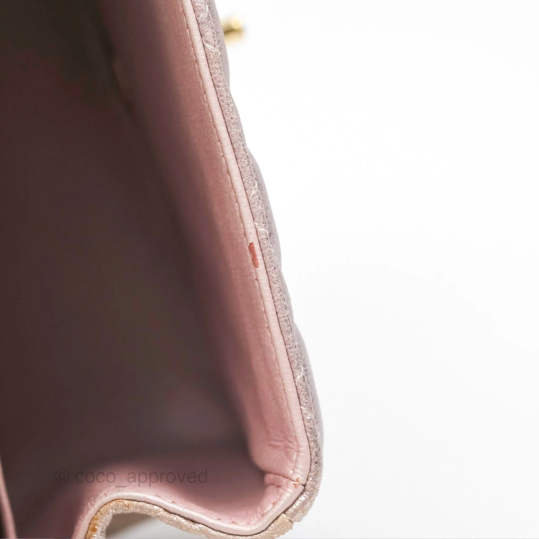 Chanel Mini Square Metallic Rose Gold Goatskin Gold Hardware 14B
