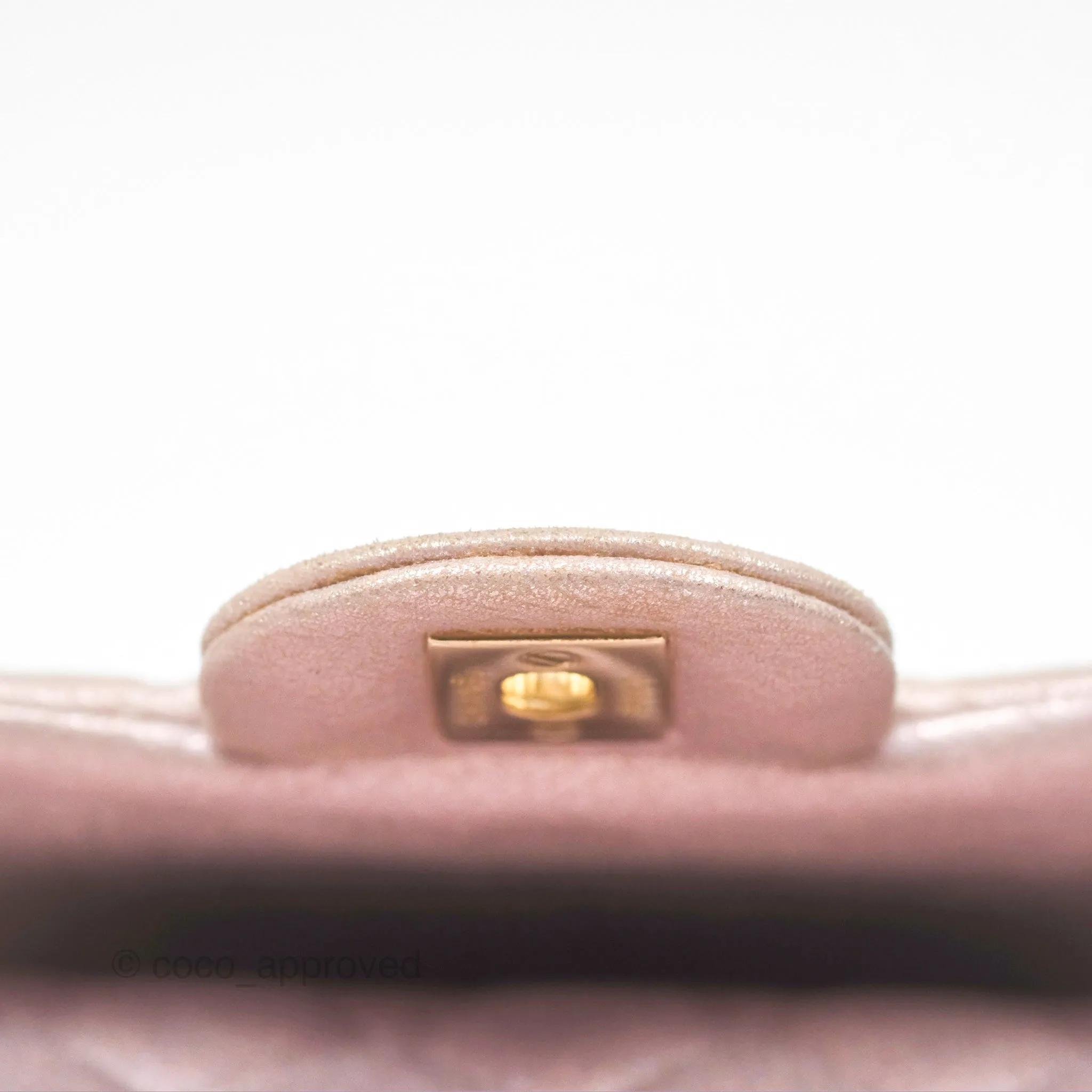 Chanel Mini Square Metallic Rose Gold Goatskin Gold Hardware 14B