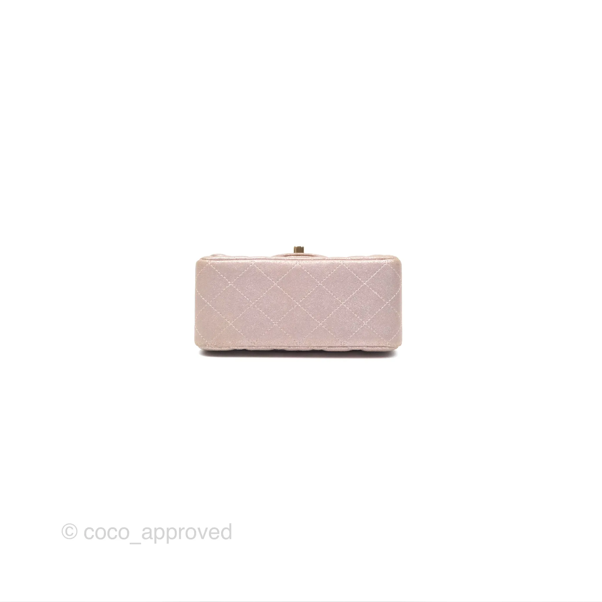 Chanel Mini Square Metallic Rose Gold Goatskin Gold Hardware 14B