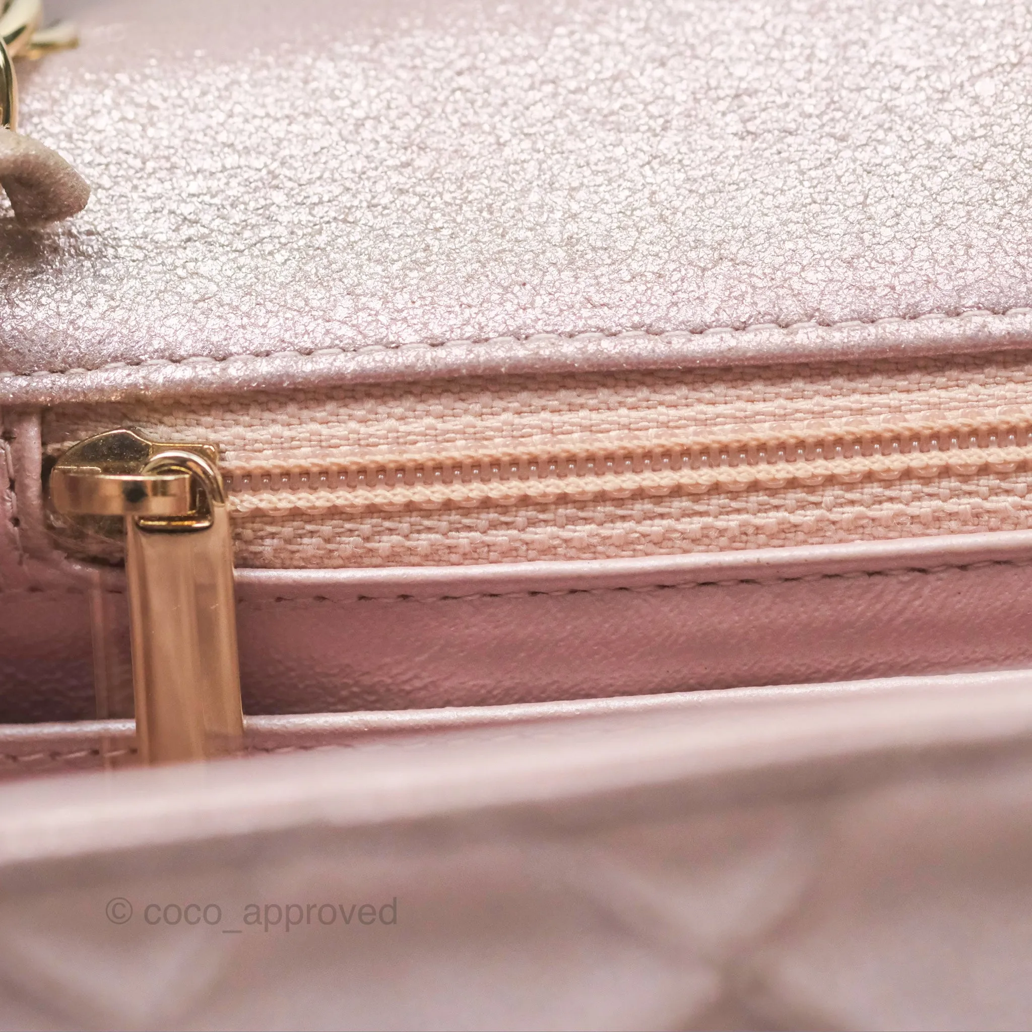 Chanel Mini Square Metallic Rose Gold Goatskin Gold Hardware 14B
