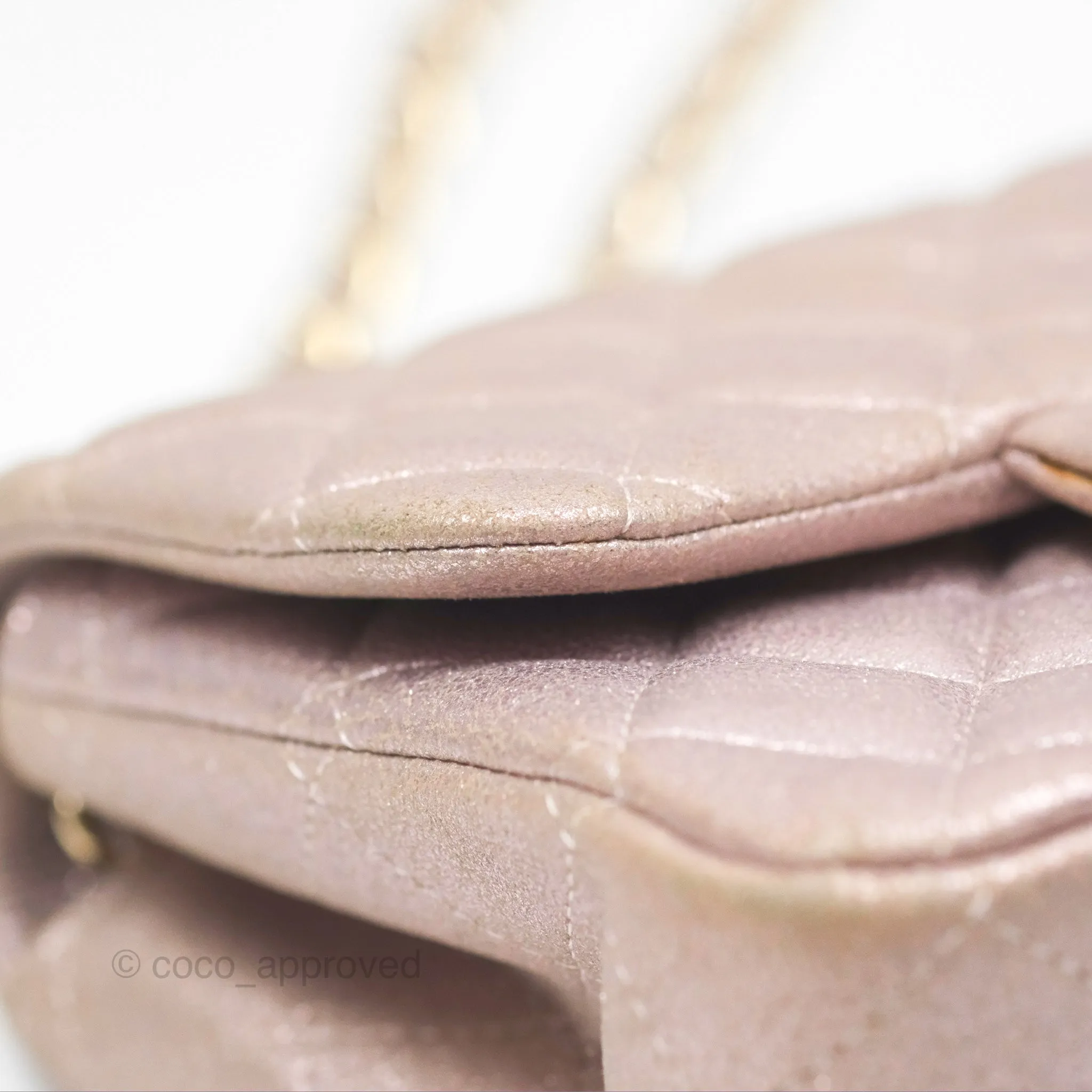 Chanel Mini Square Metallic Rose Gold Goatskin Gold Hardware 14B