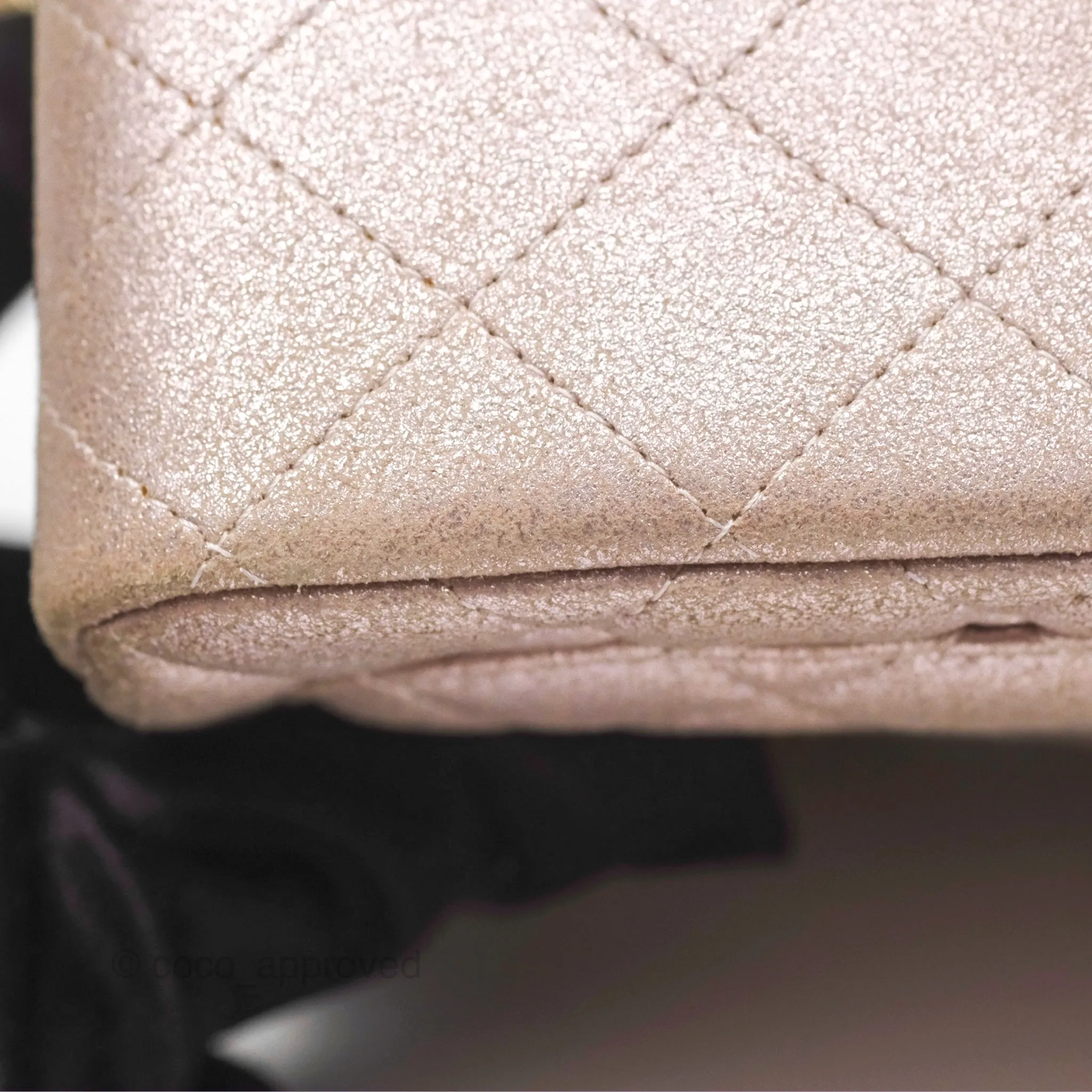 Chanel Mini Square Metallic Rose Gold Goatskin Gold Hardware 14B
