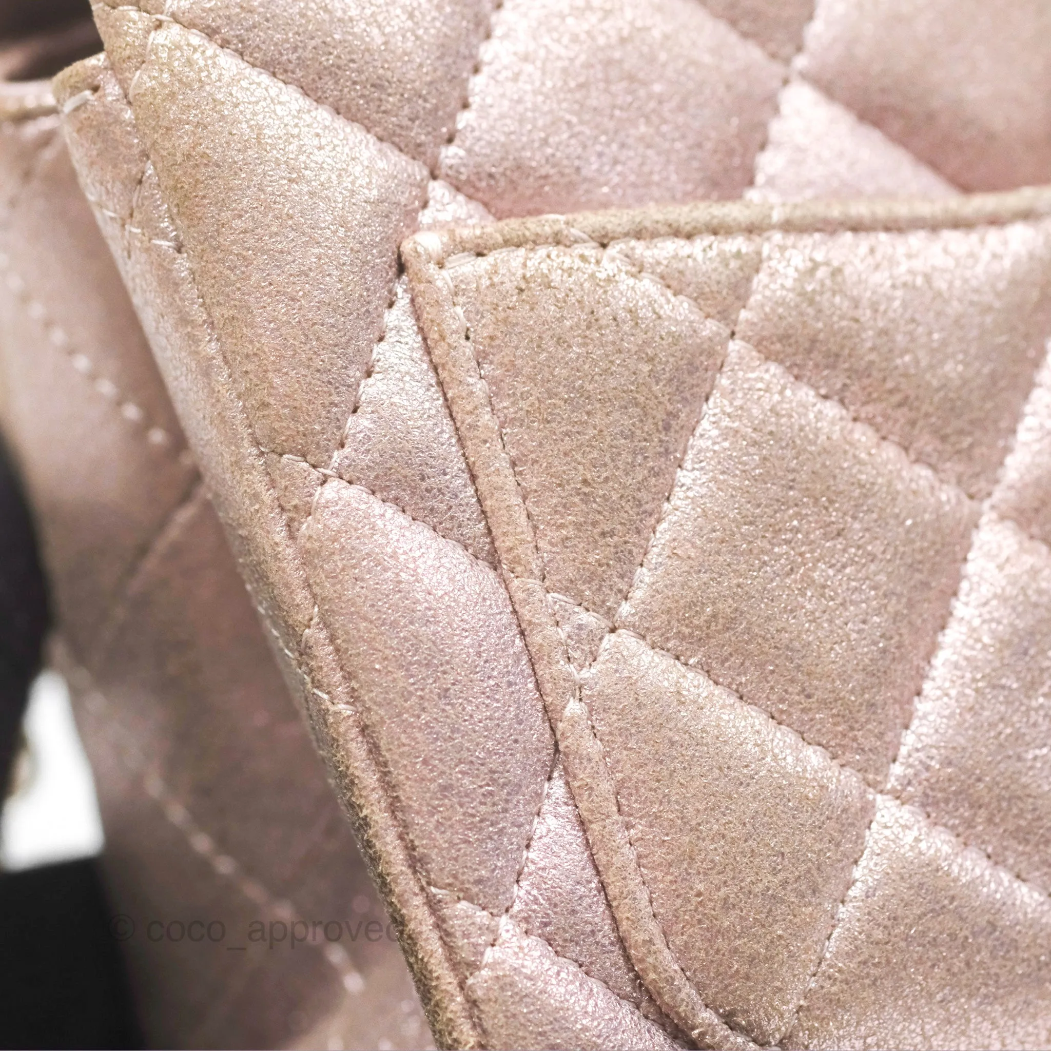 Chanel Mini Square Metallic Rose Gold Goatskin Gold Hardware 14B