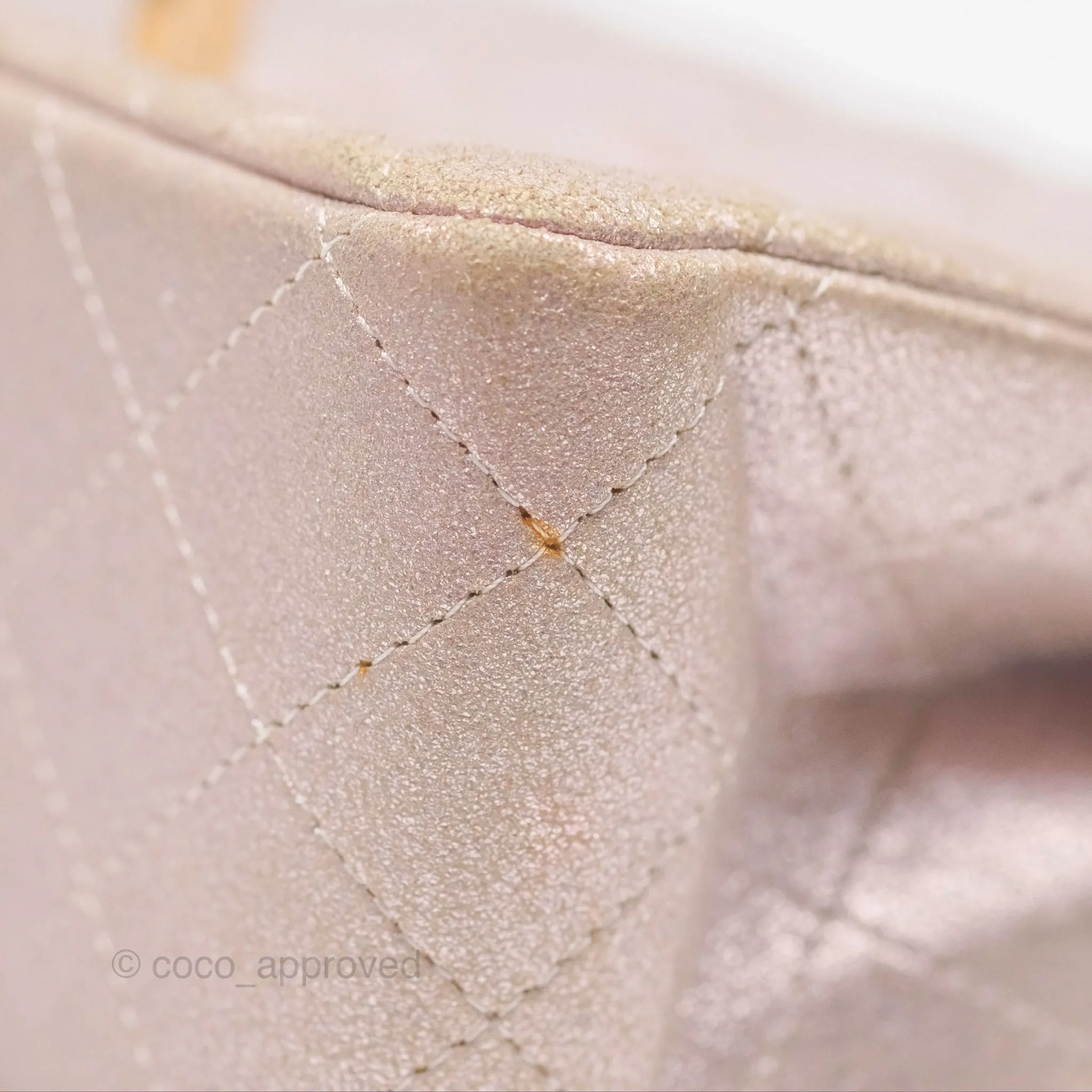 Chanel Mini Square Metallic Rose Gold Goatskin Gold Hardware 14B