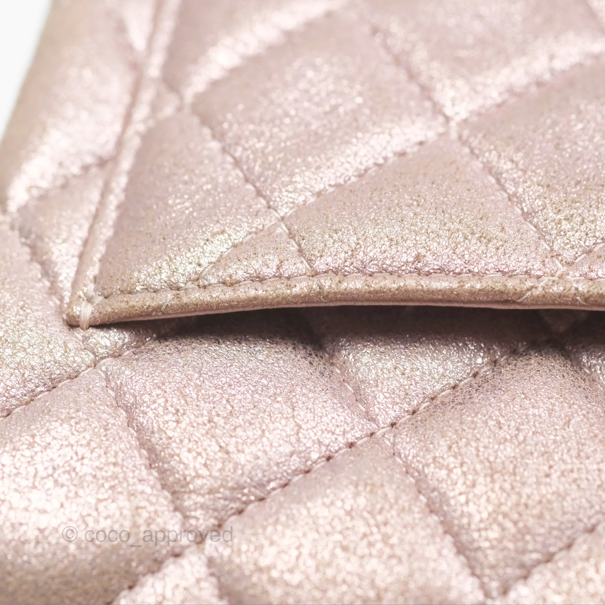 Chanel Mini Square Metallic Rose Gold Goatskin Gold Hardware 14B
