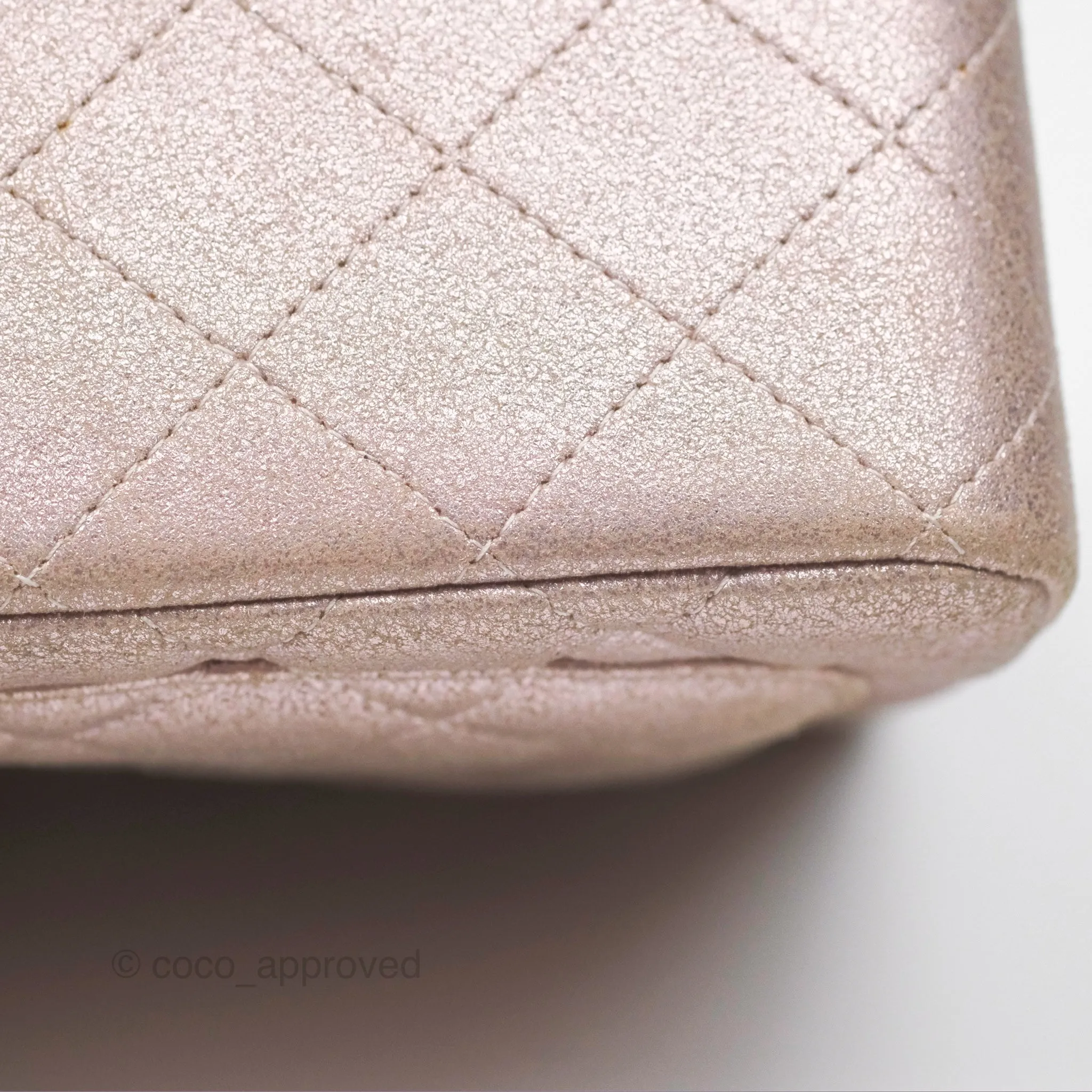 Chanel Mini Square Metallic Rose Gold Goatskin Gold Hardware 14B