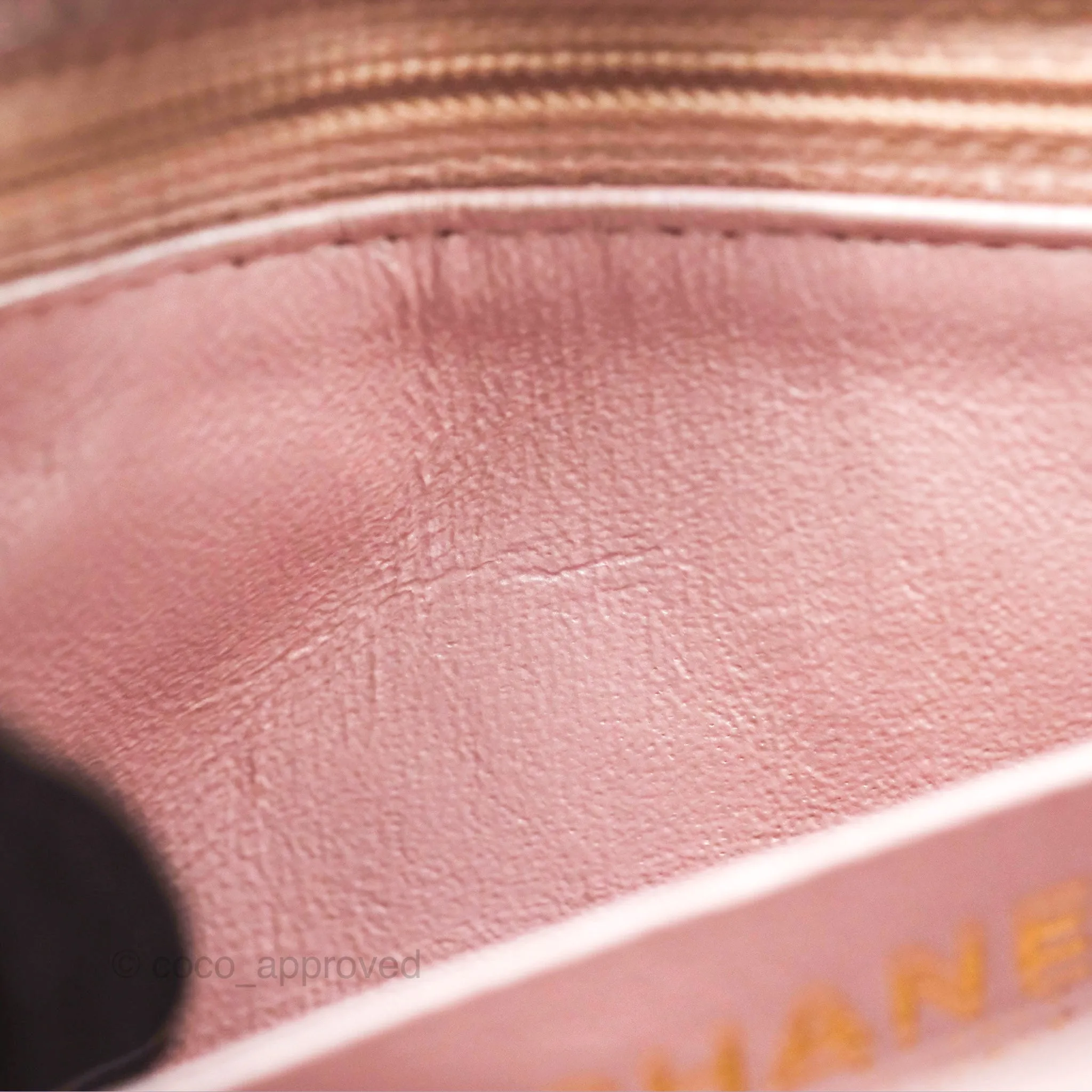 Chanel Mini Square Metallic Rose Gold Goatskin Gold Hardware 14B