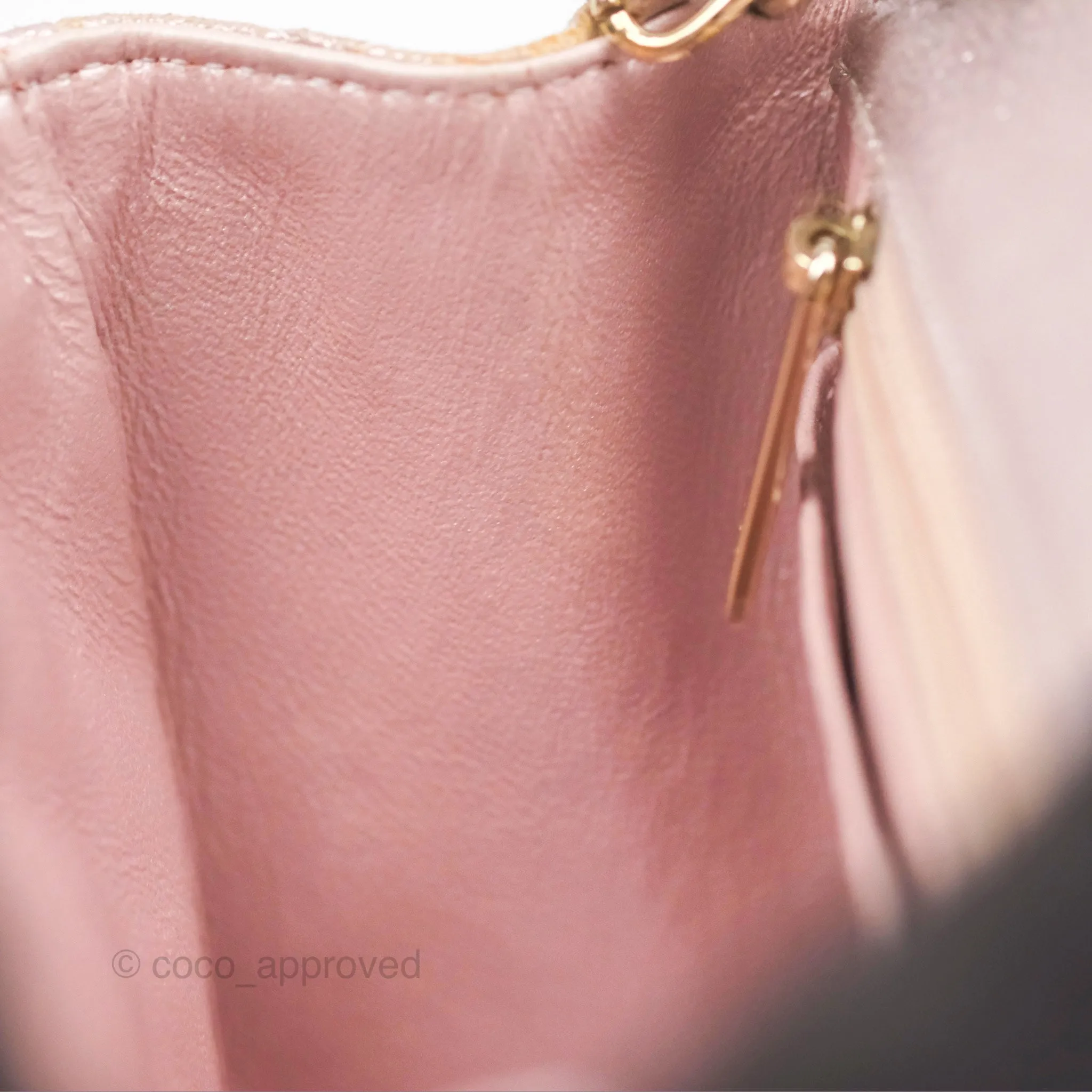 Chanel Mini Square Metallic Rose Gold Goatskin Gold Hardware 14B